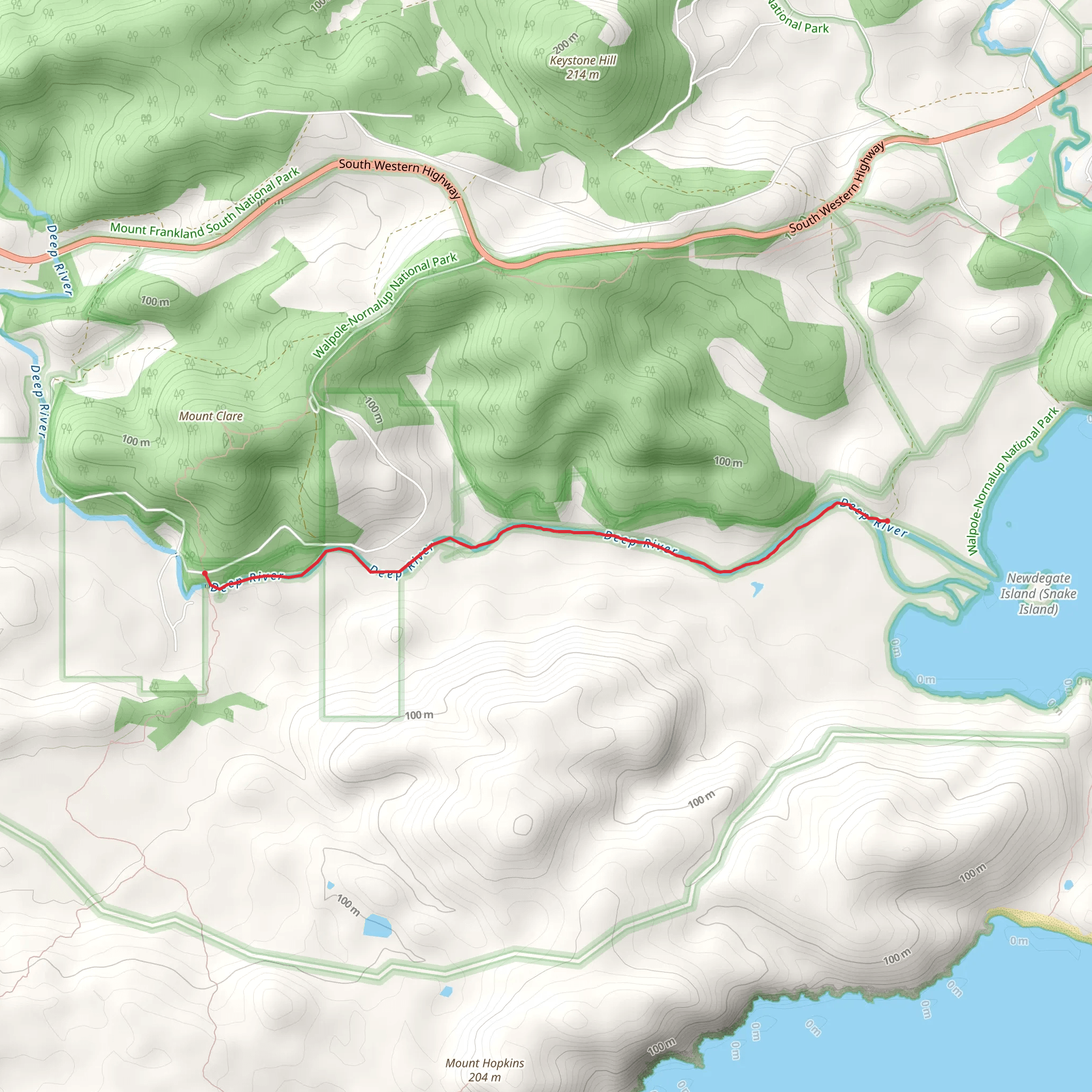 Isle Road to Deep River Walk mobile static map