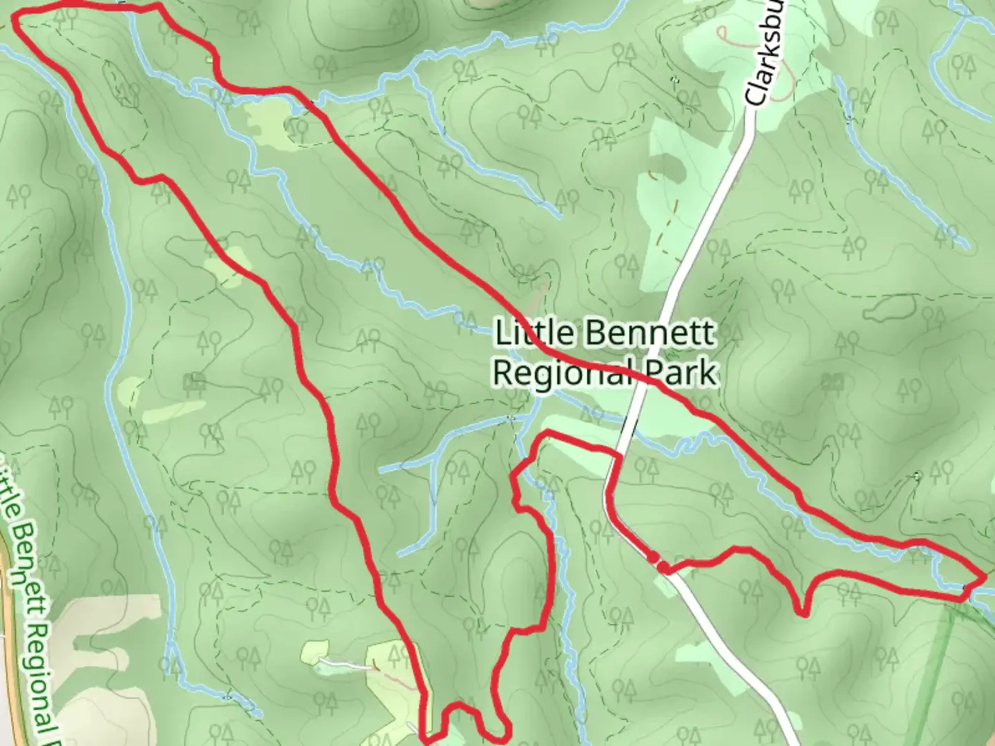 An image depicting the trail Wilson Mill Trail, Stoneybrook Trail and Bennett Ridge Loop Trail and its surrounding area.