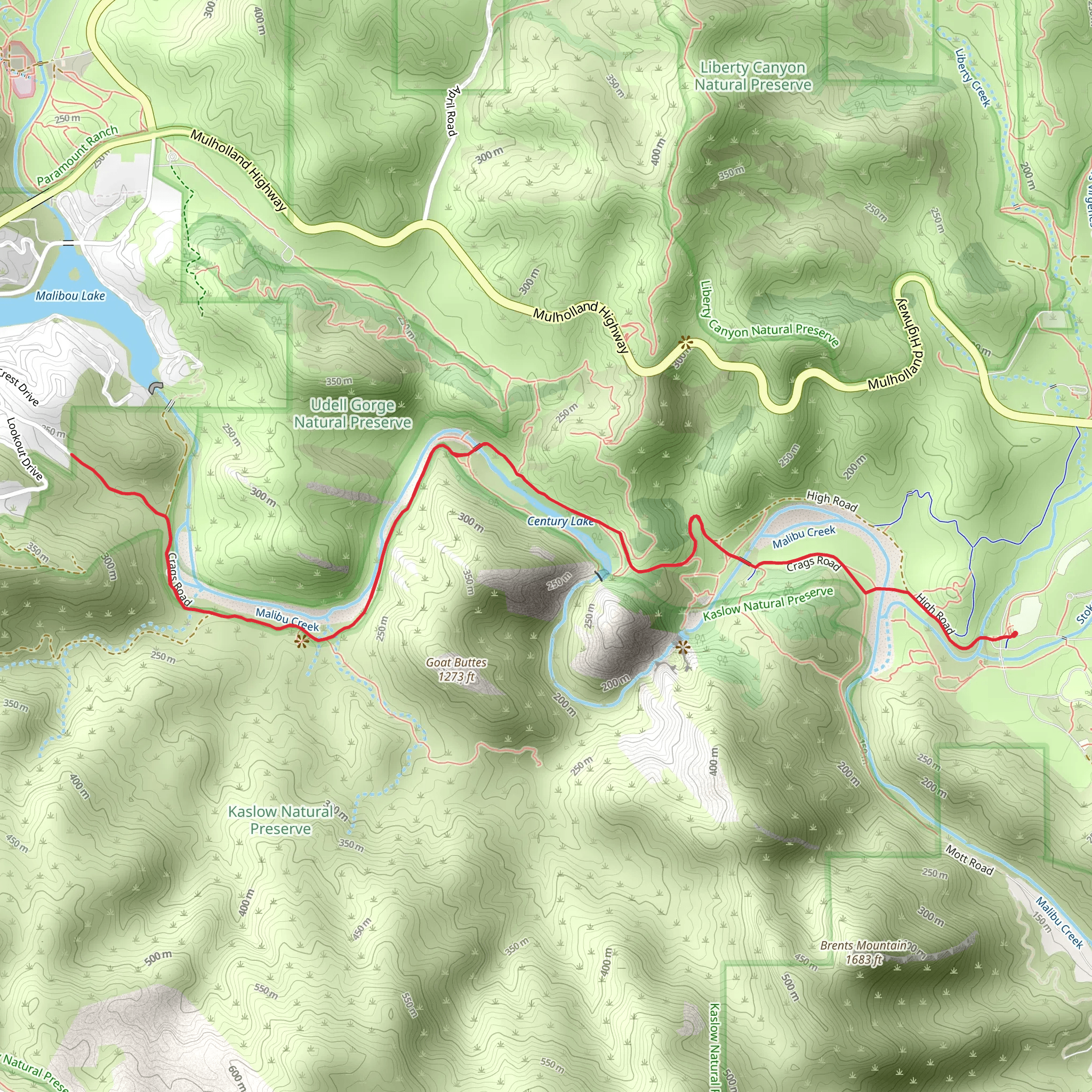Crags Road Trail mobile static map
