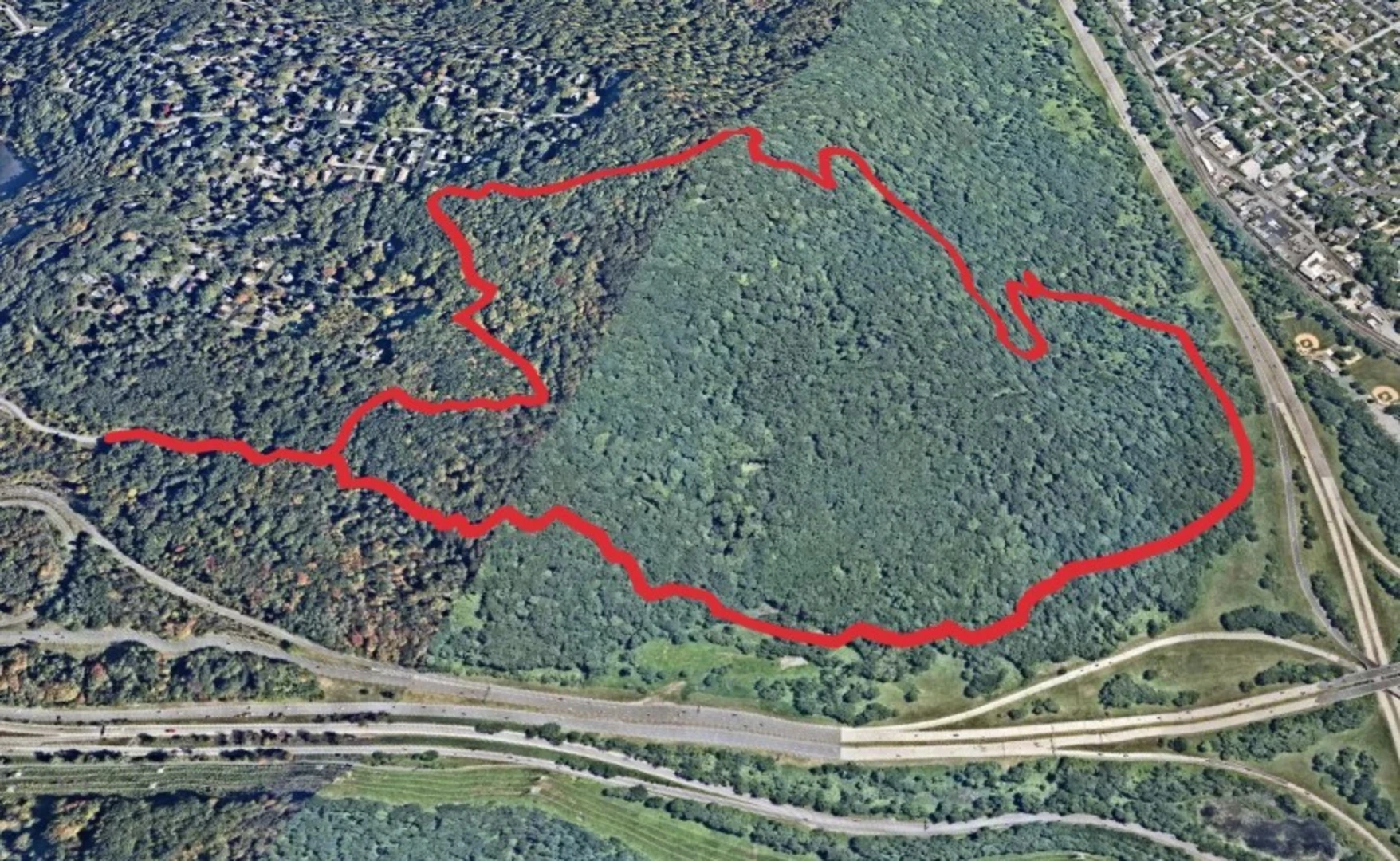 An image depicting the trail Blue Trail - Main Loop and its surrounding area.