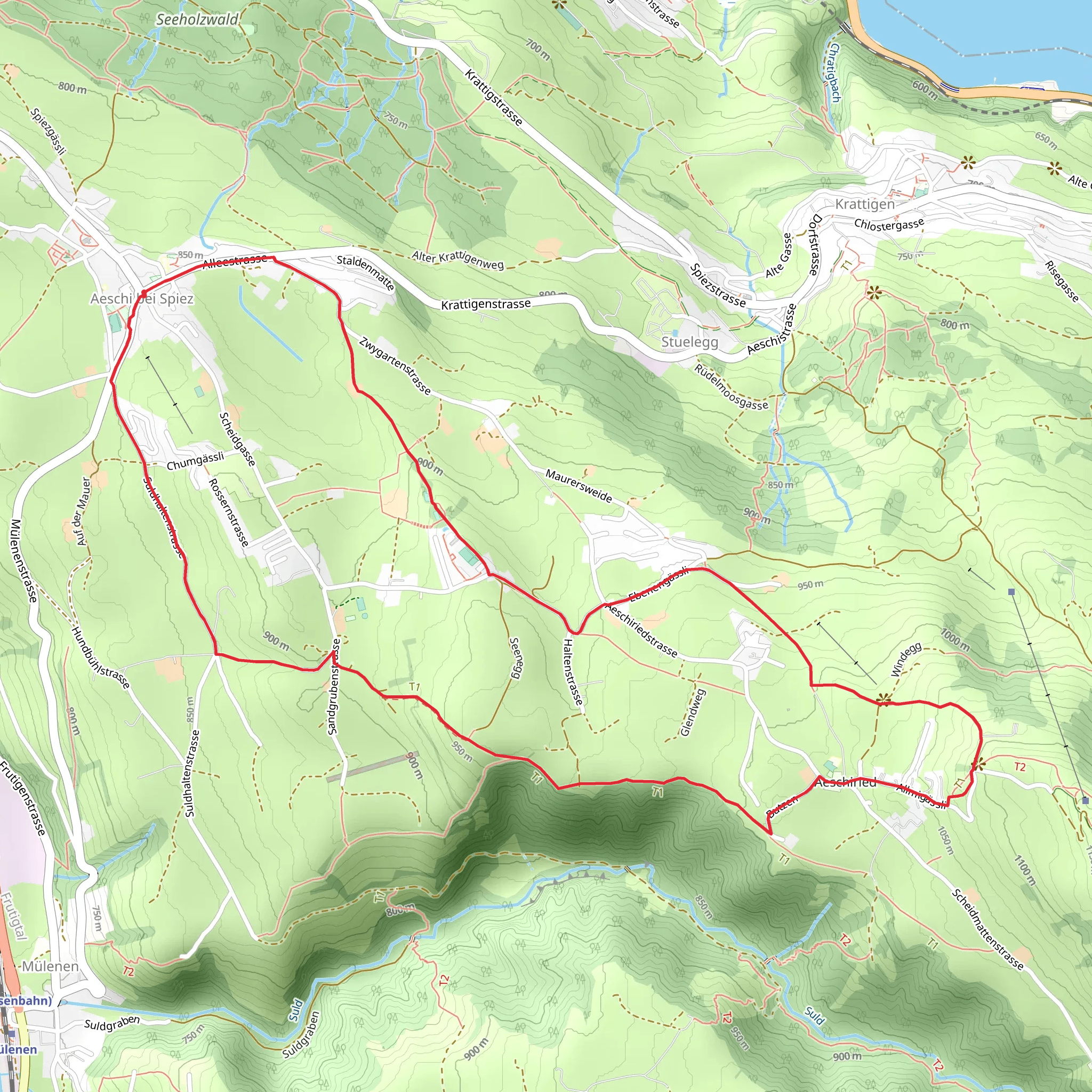 Loop around Lake Thun mobile static map