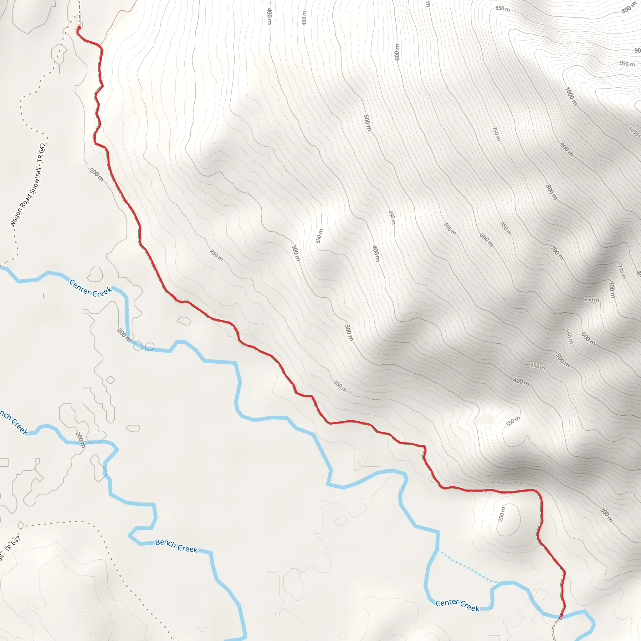 Center Creek via Johnson Pass Trail mobile static map