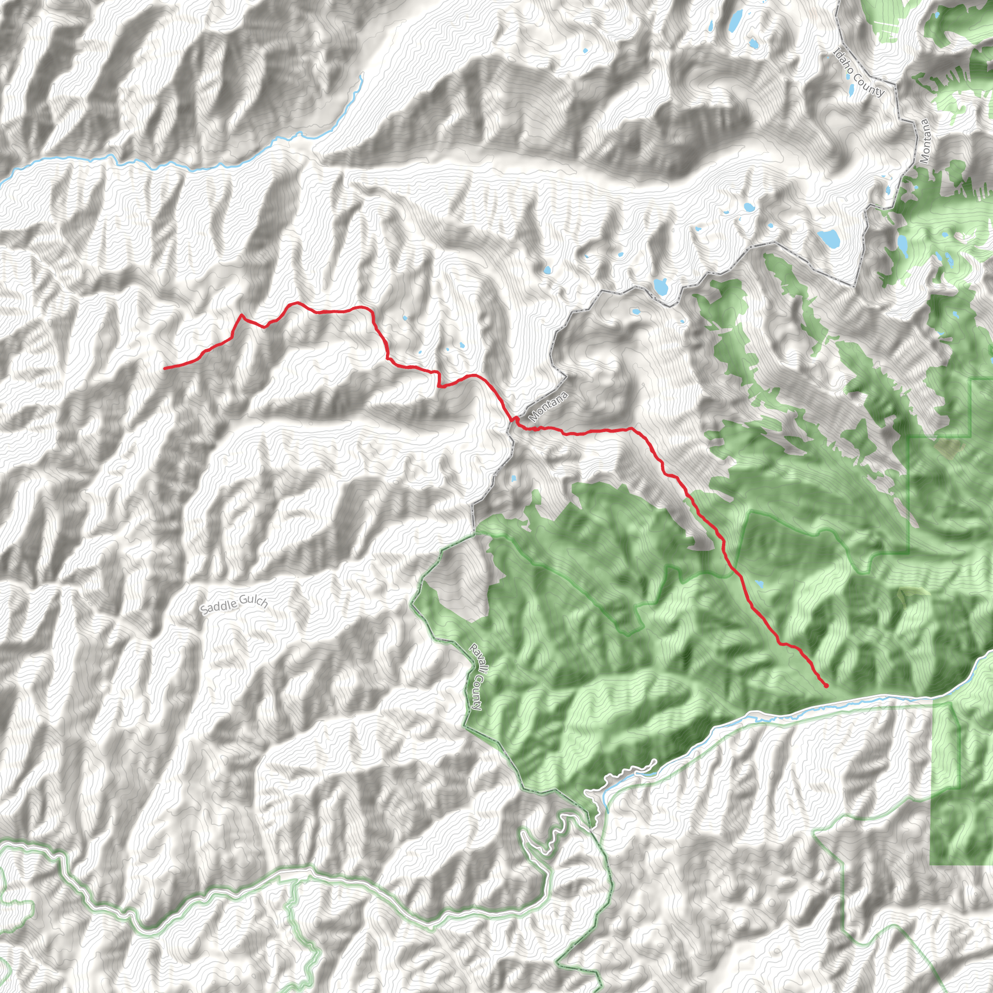 Burnt Strip Mountain via Watchtower Creek Trail mobile static map