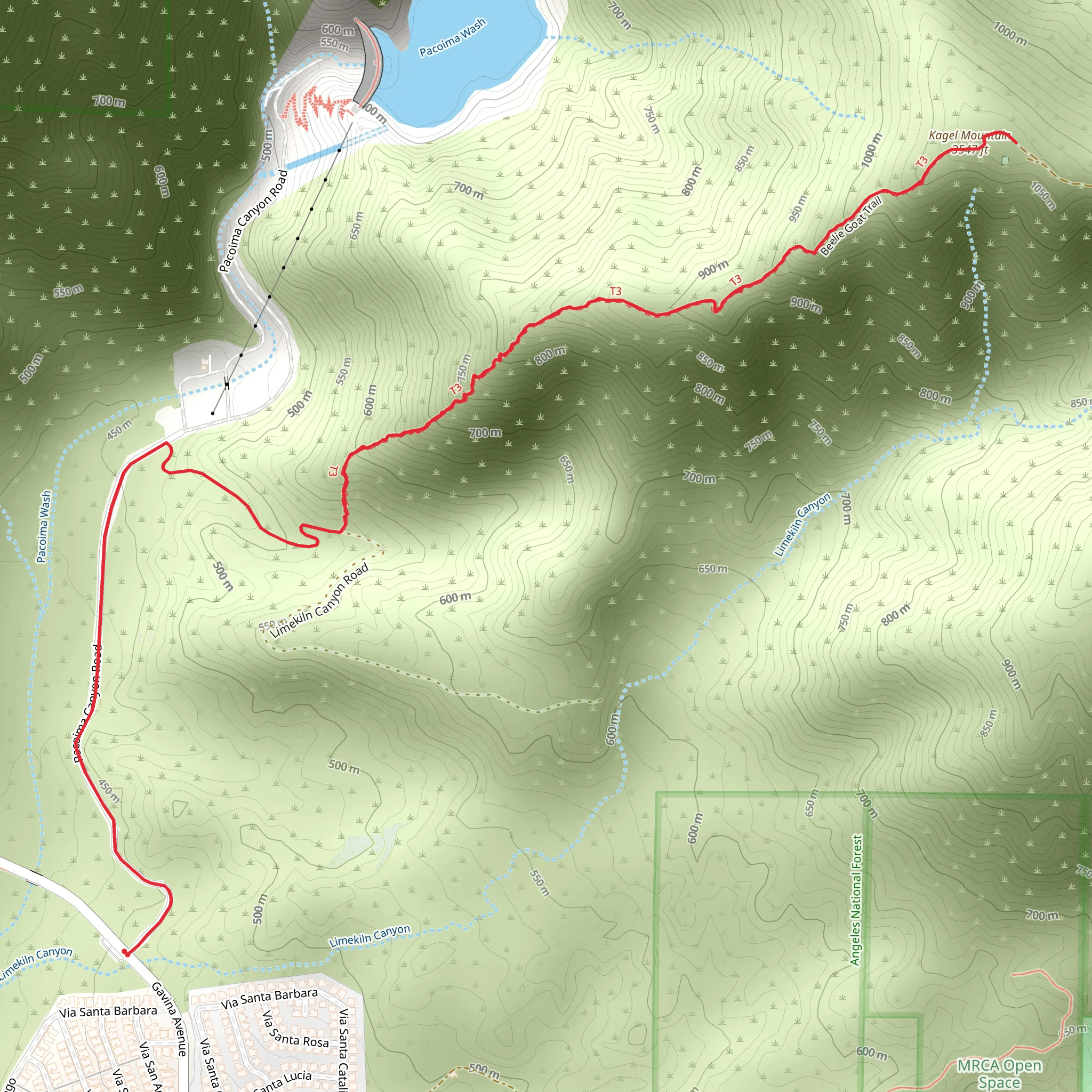 Kagel Mountain mobile static map