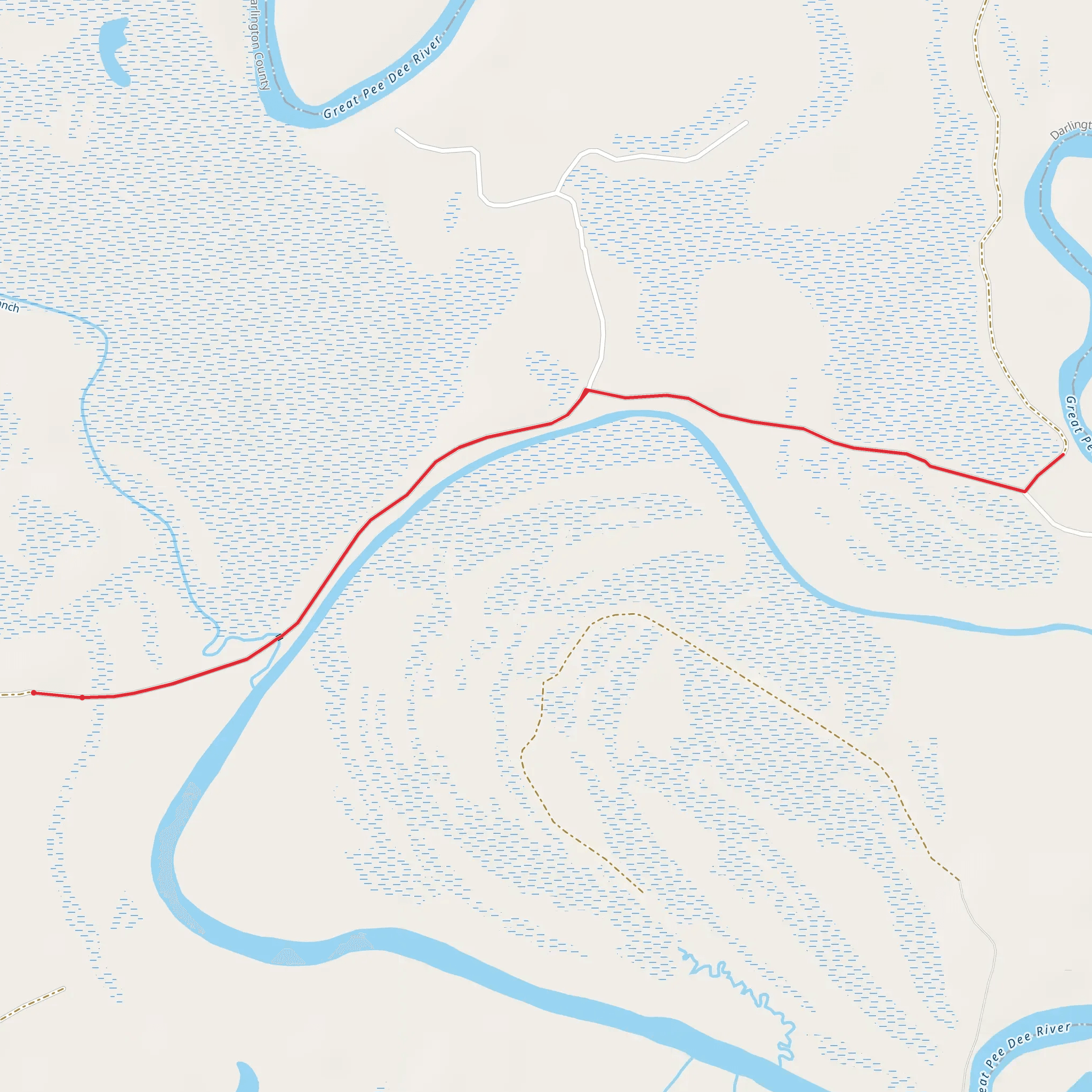 Great Pee Dee River Out and Back mobile static map