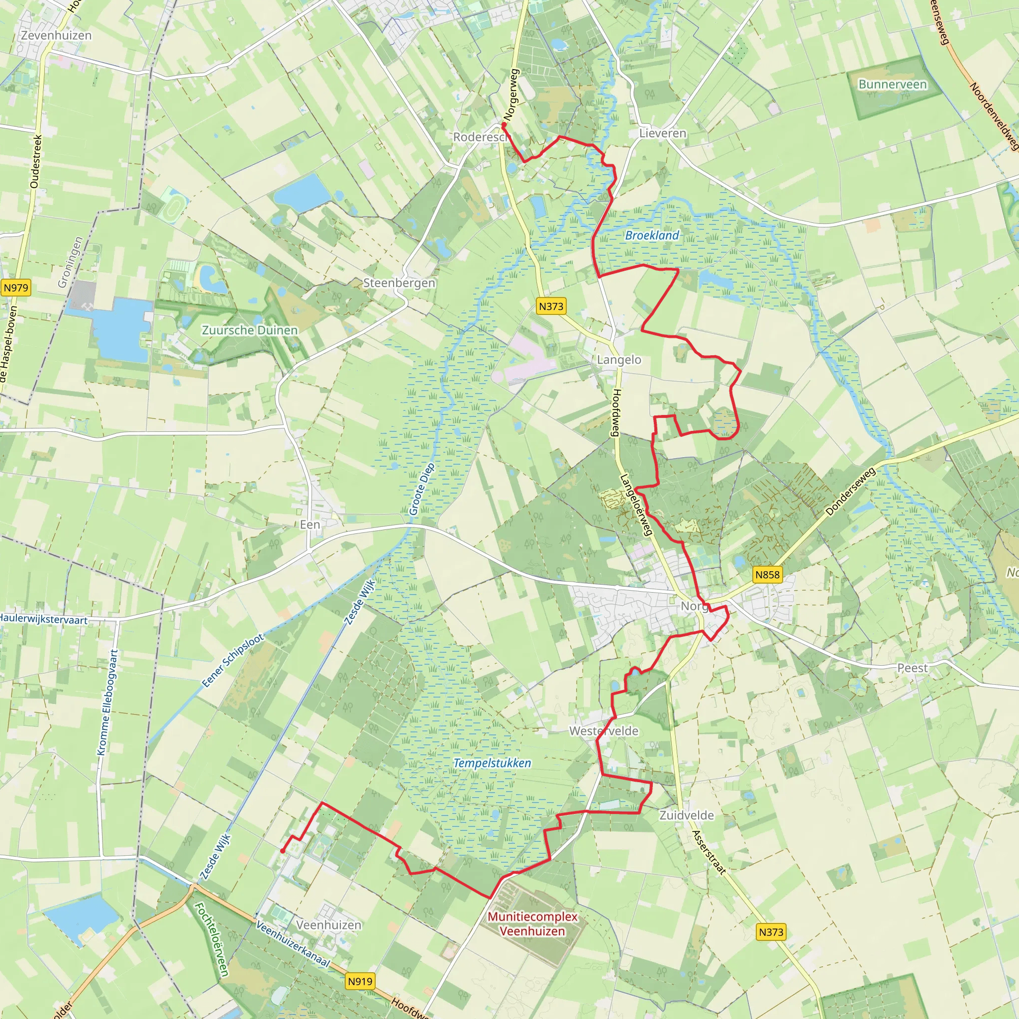 Roderesch to Klokkenstoel via Schillen Veen and Tonckenbosch mobile static map