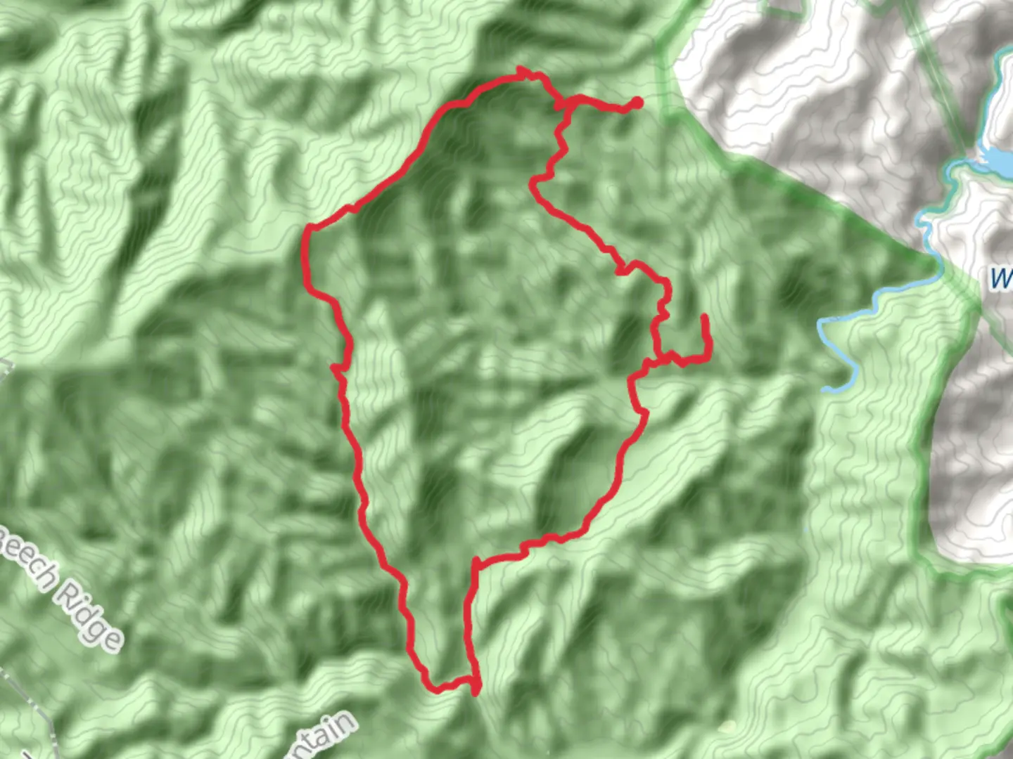 An image depicting the trail Mount Sterling Trail, Pretty Hollow Gap Trail and Little Cataloochee Trail Loop and its surrounding area.