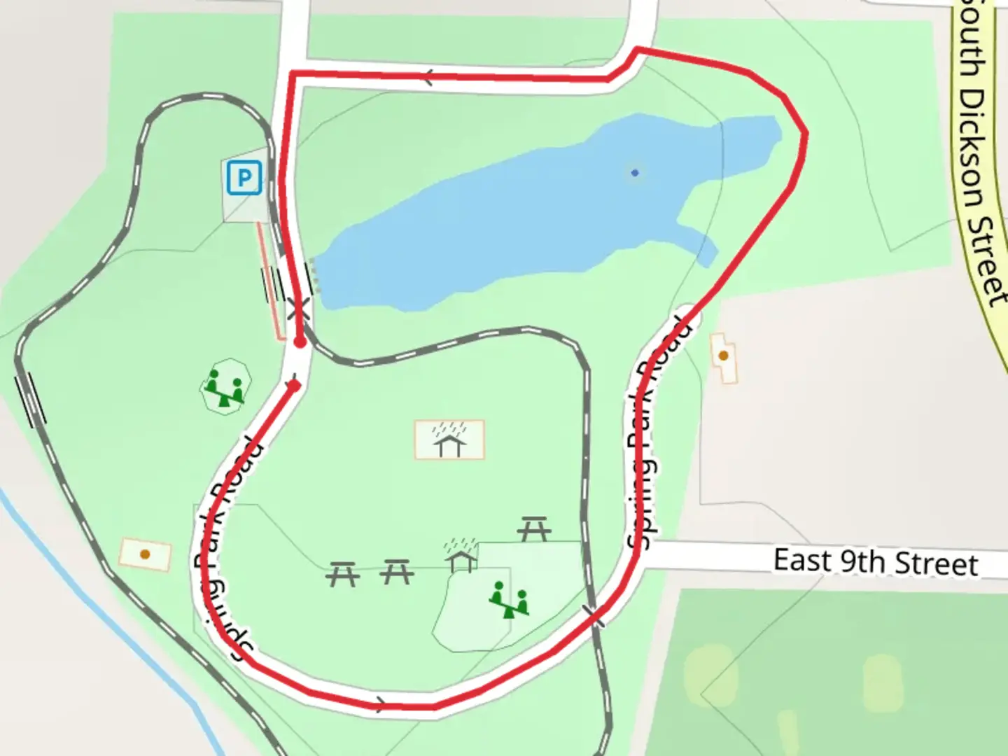An image depicting the trail Spring Park Loop and its surrounding area.