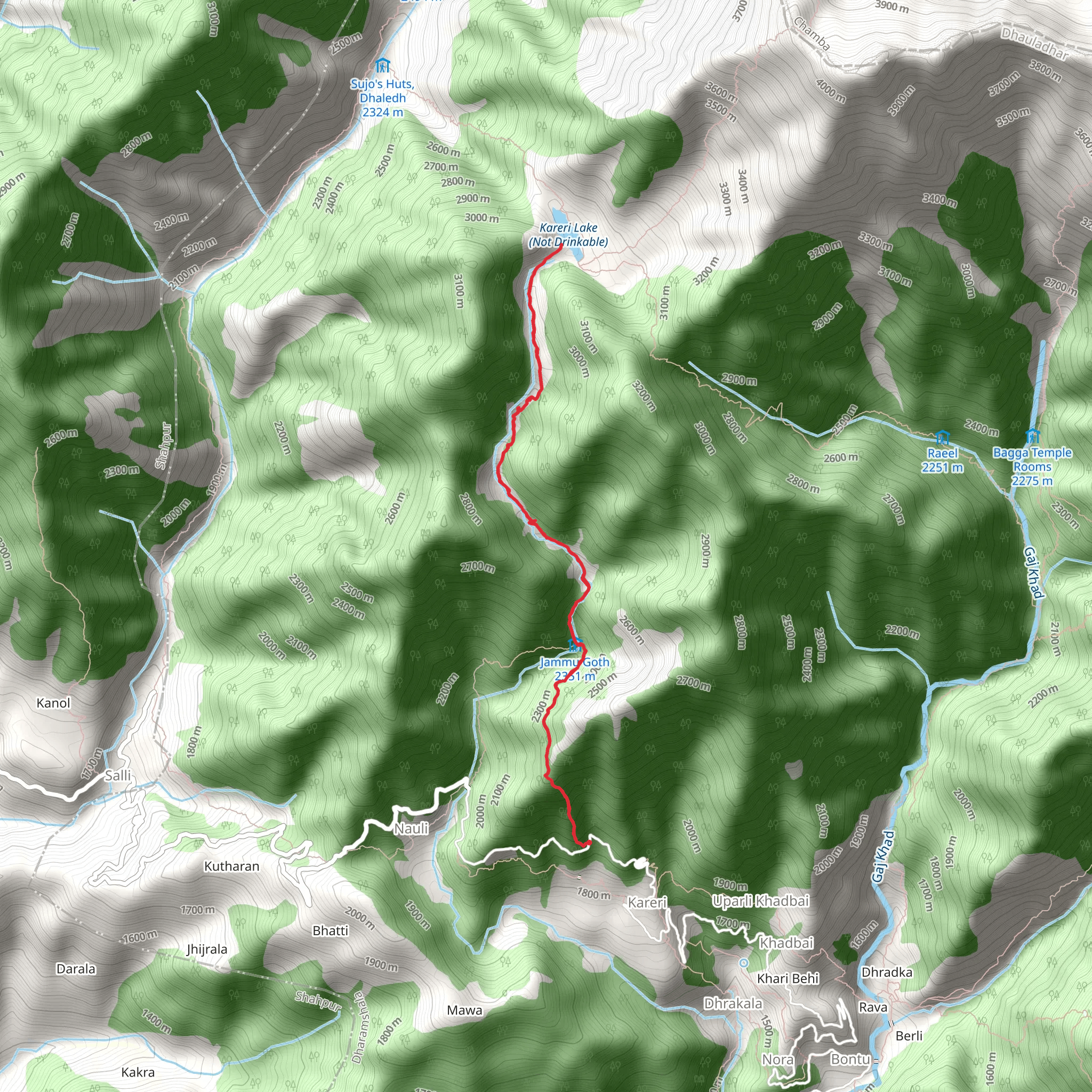 Kareri Lake Trek mobile static map