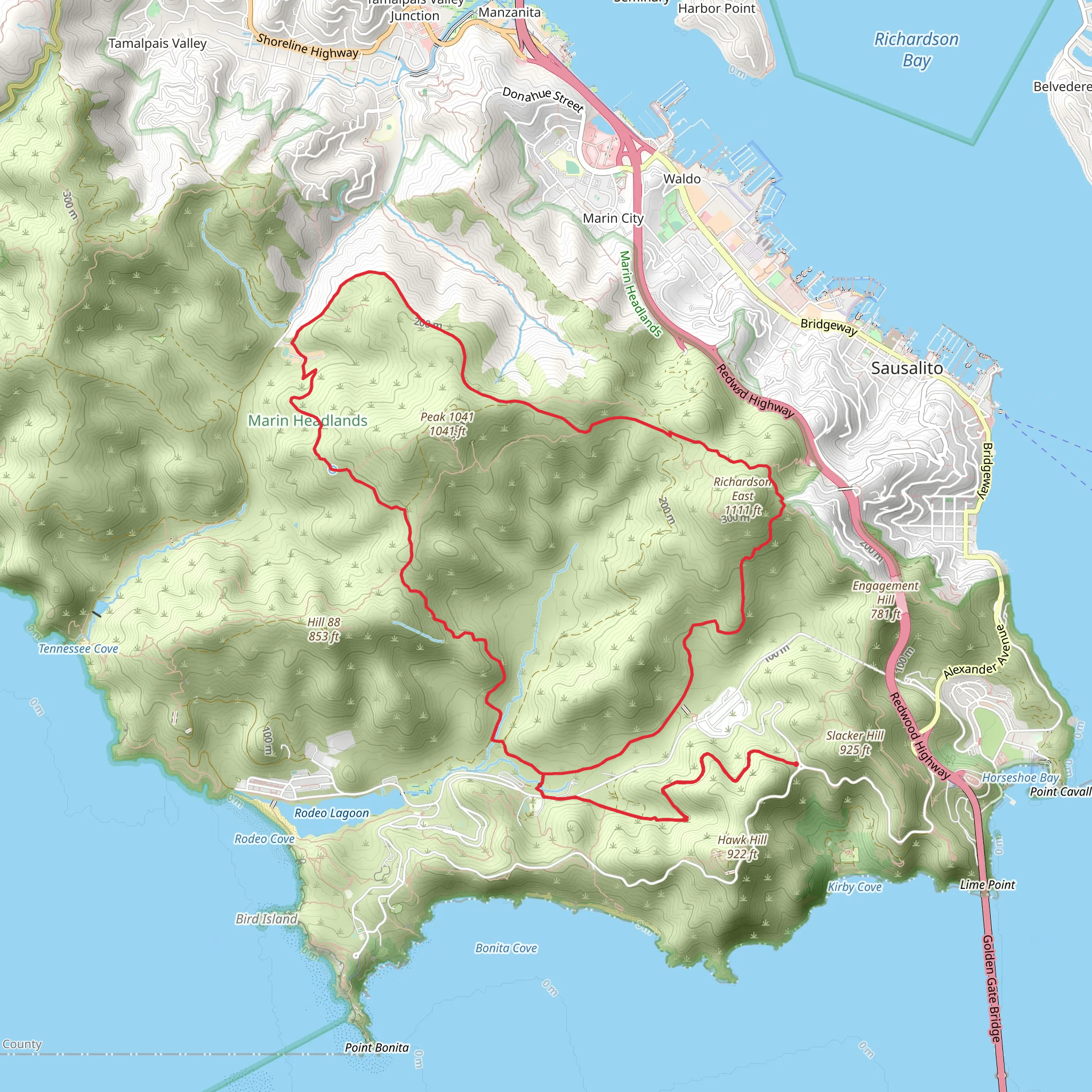 Julian Trail, Bobcat Trail and Miwok Trail Loop mobile static map
