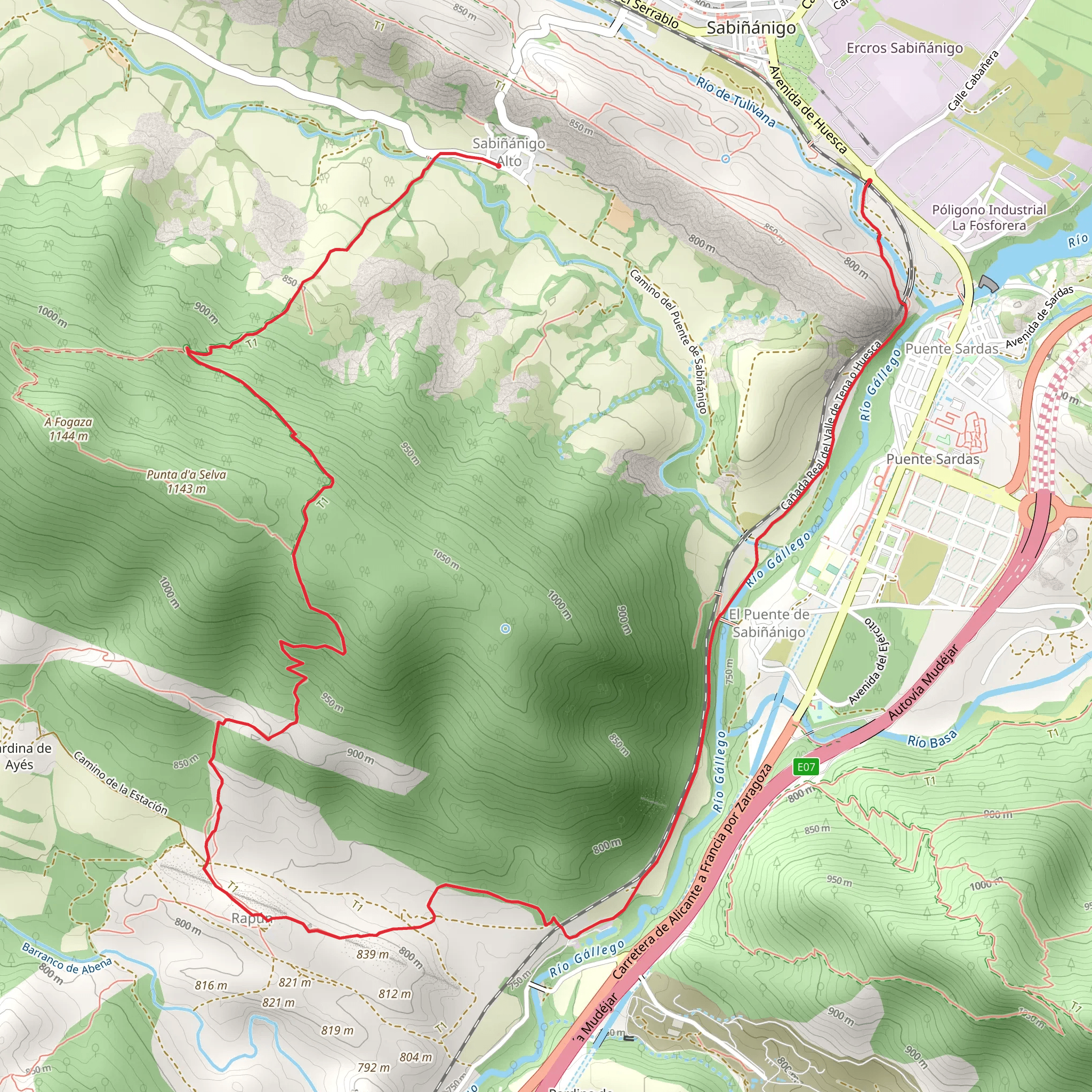 Sabiñánigo Alto - Sabiñánigo PR HU 160 mobile static map