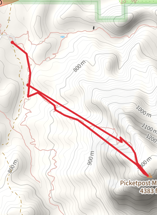 Hike on Picket Post Mountain Trail mobile static map
