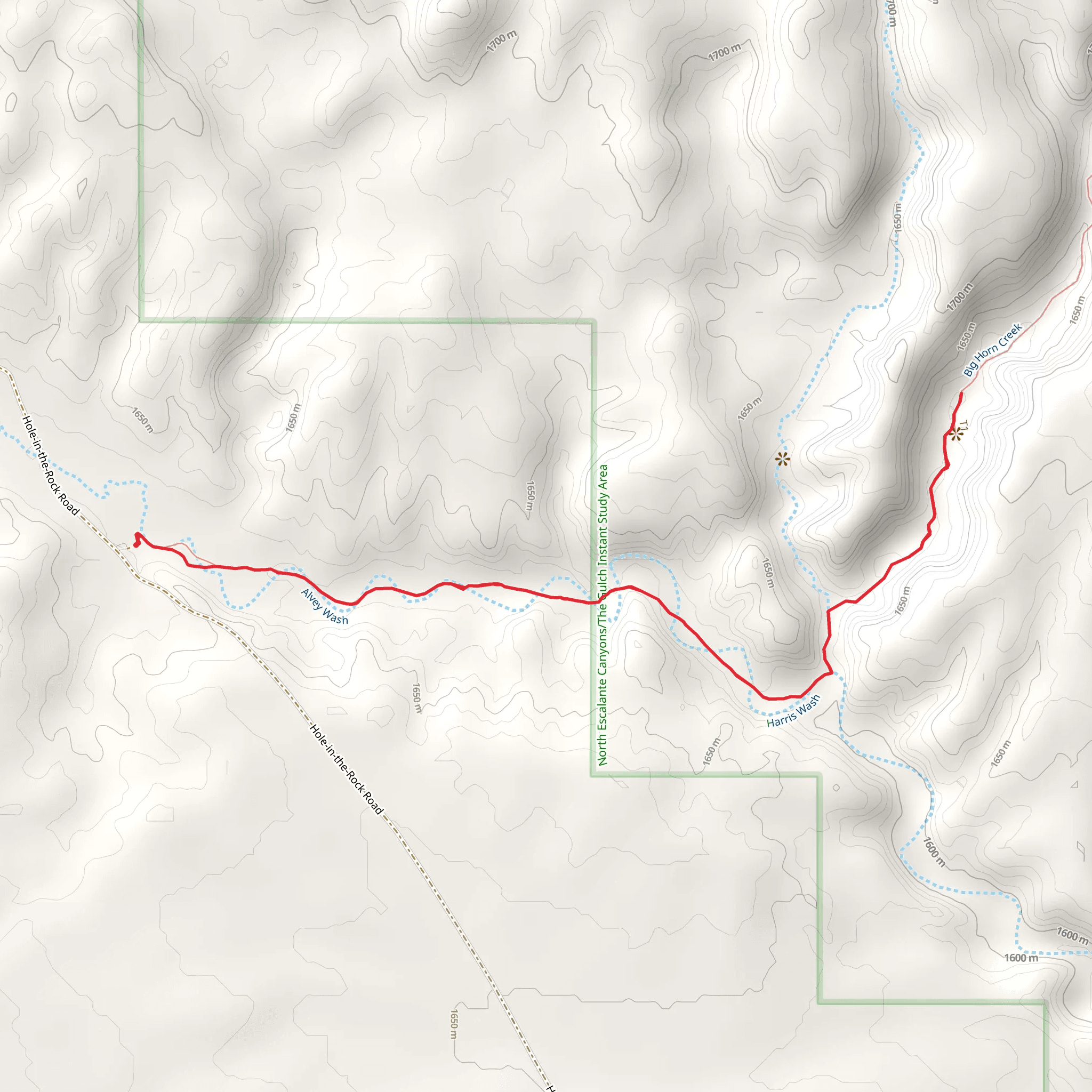Big Horn Canyon Trail mobile static map