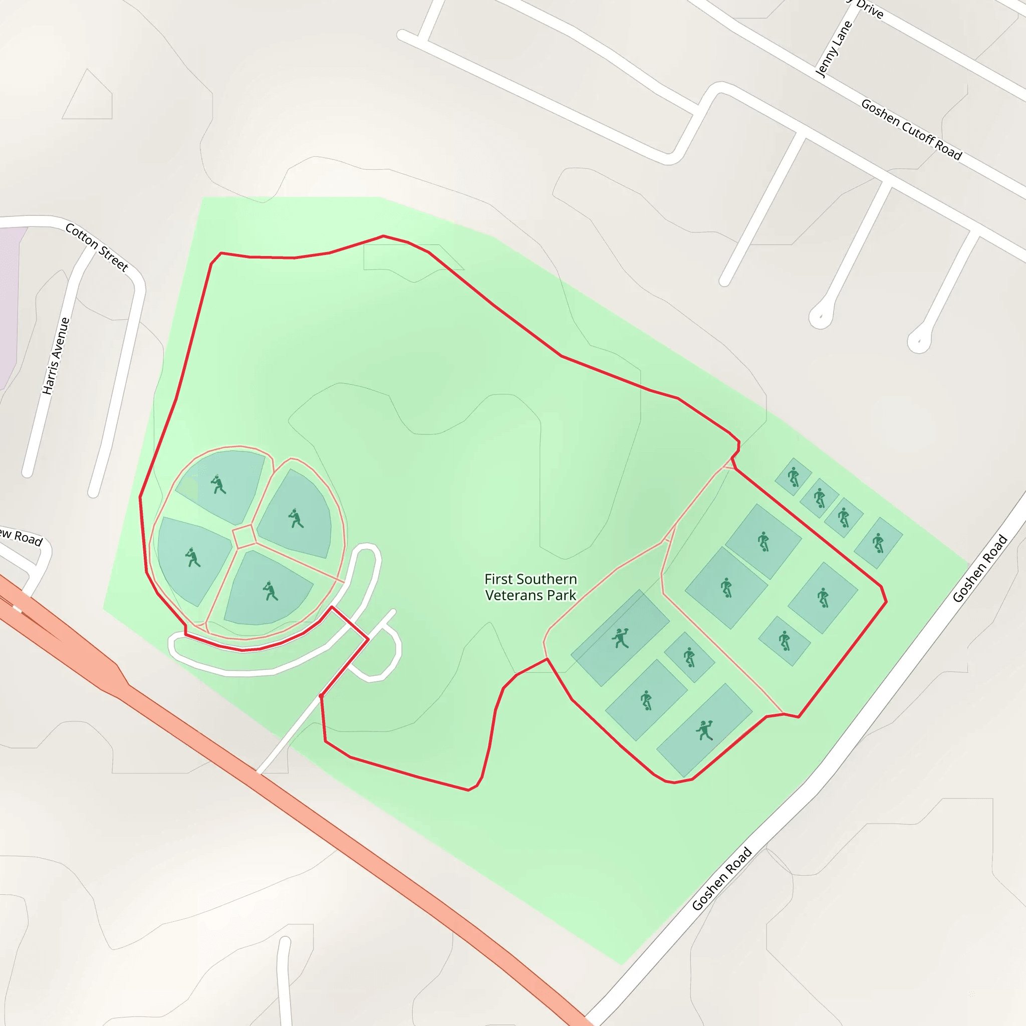 First Southern Veterans Park Loop mobile static map