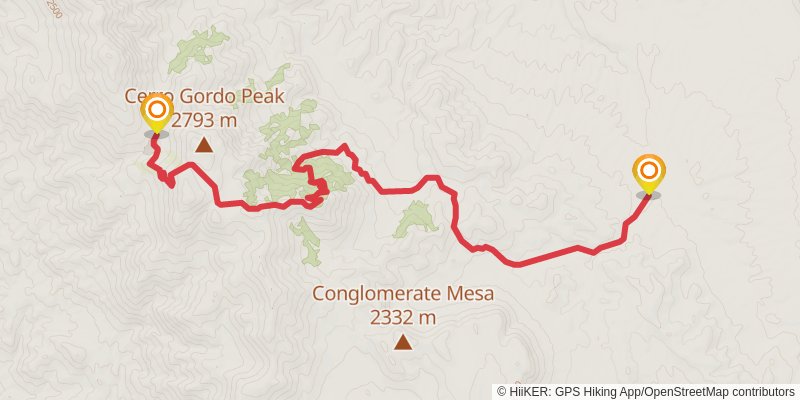 Lowest to Highest Route alt 3 Map