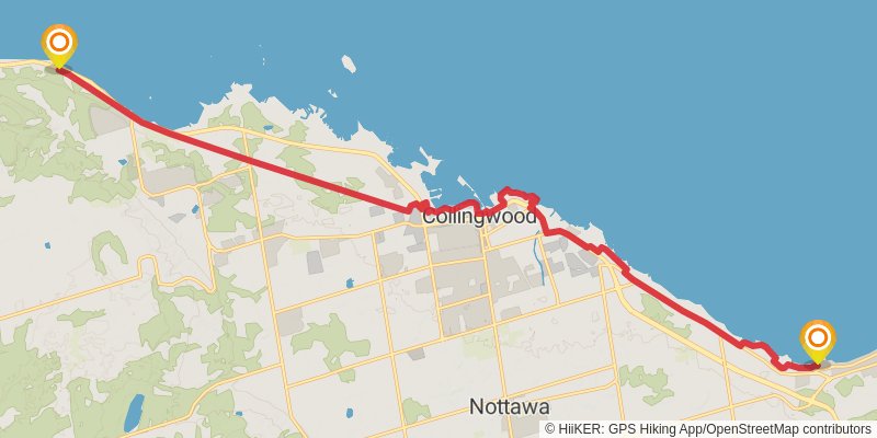 Waterfront Trail stage 90 Map