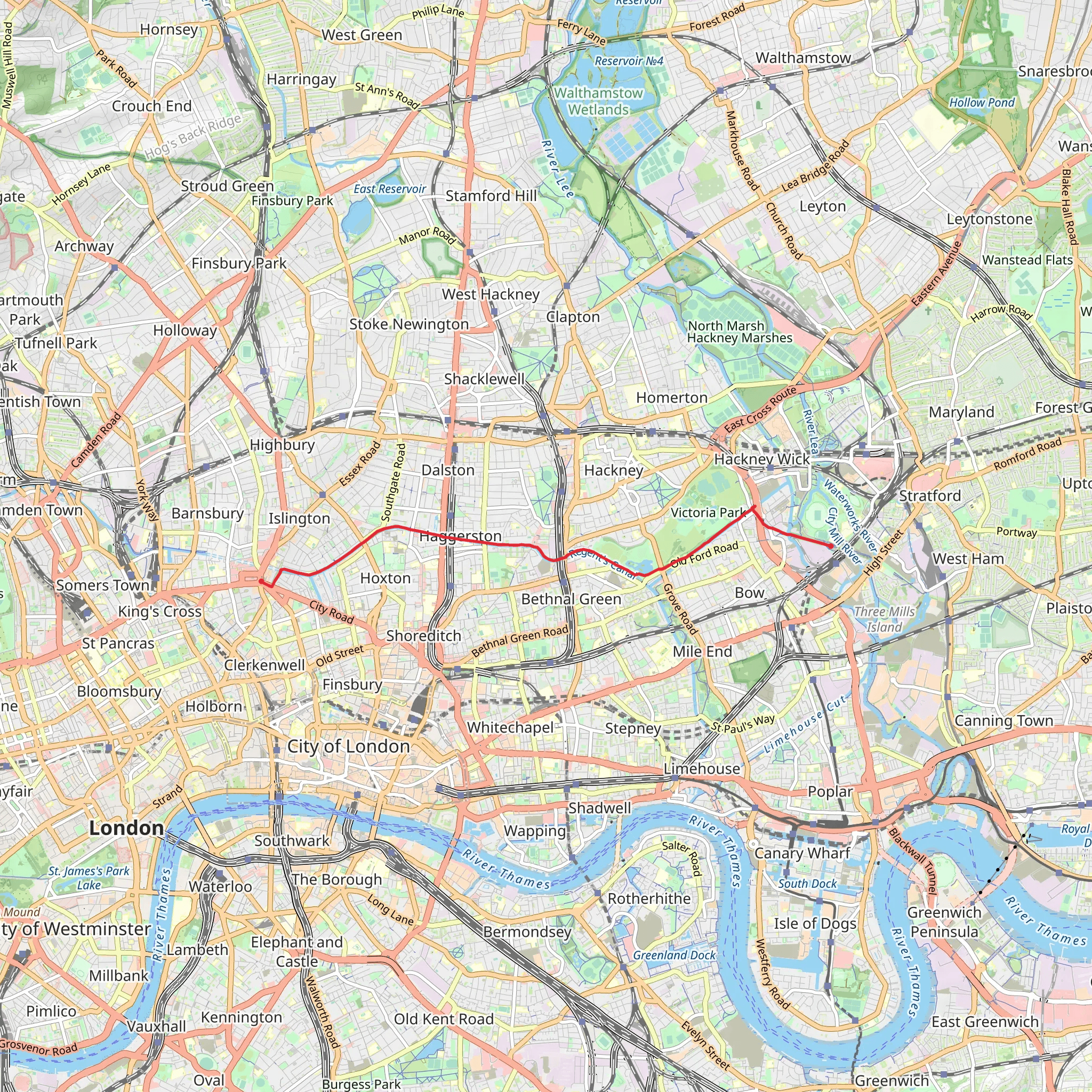 Jubilee Greenway and Victoria Walk mobile static map