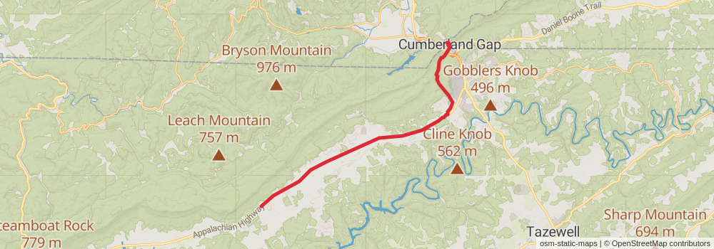 American Perimeter Trail - Southern Appalachian Primary stage 66 Map