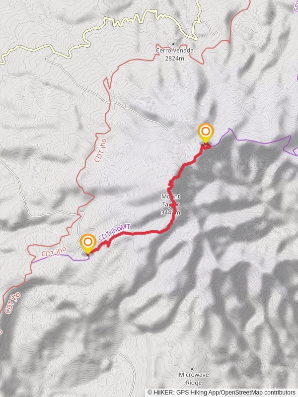 La Mosca Lookout and Mount Taylor via Continental Divide Trail mobile static map