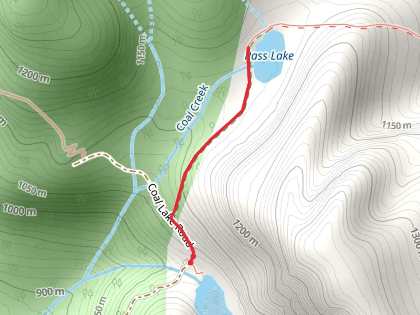 An image depicting the trail Pass Lake Trail and its surrounding area.
