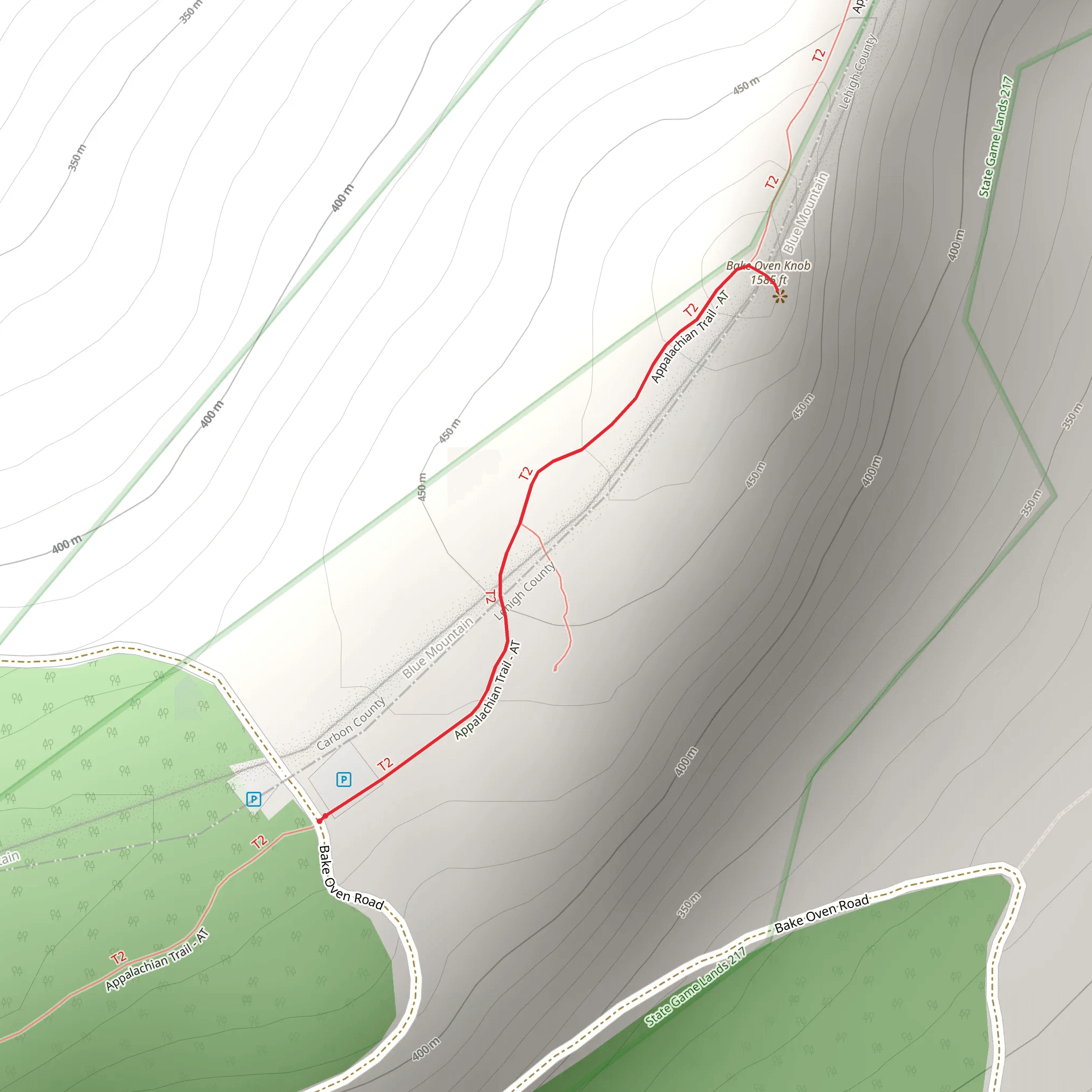 Bake Oven Knob Trail mobile static map