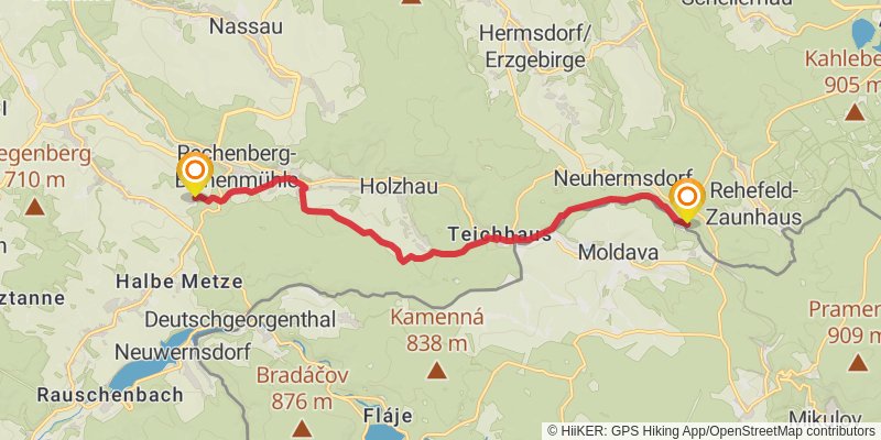 Kammweg Erzgebirge - Vogtland stage 2 Map