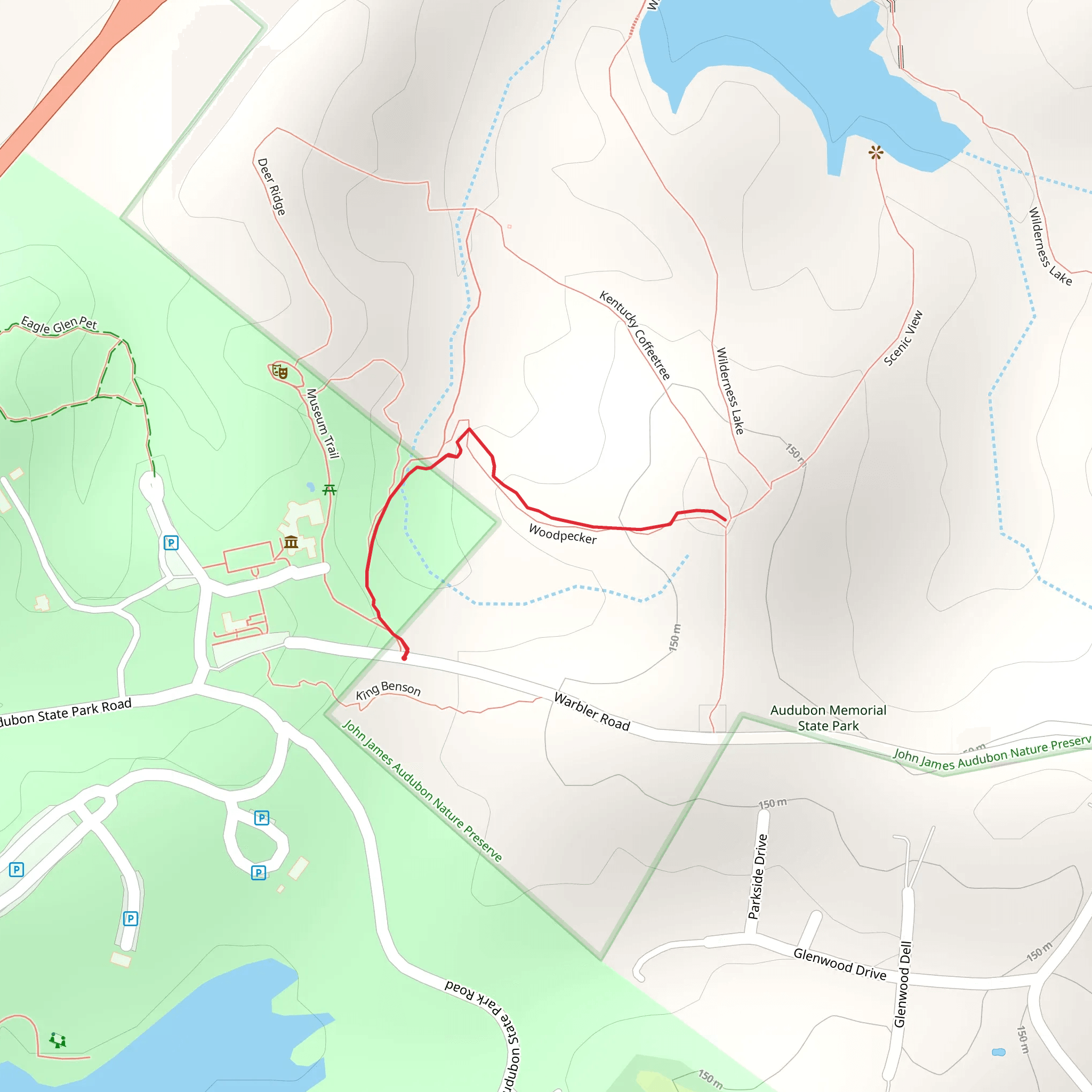Pawpaw Valley Trail and Woodpecker mobile static map