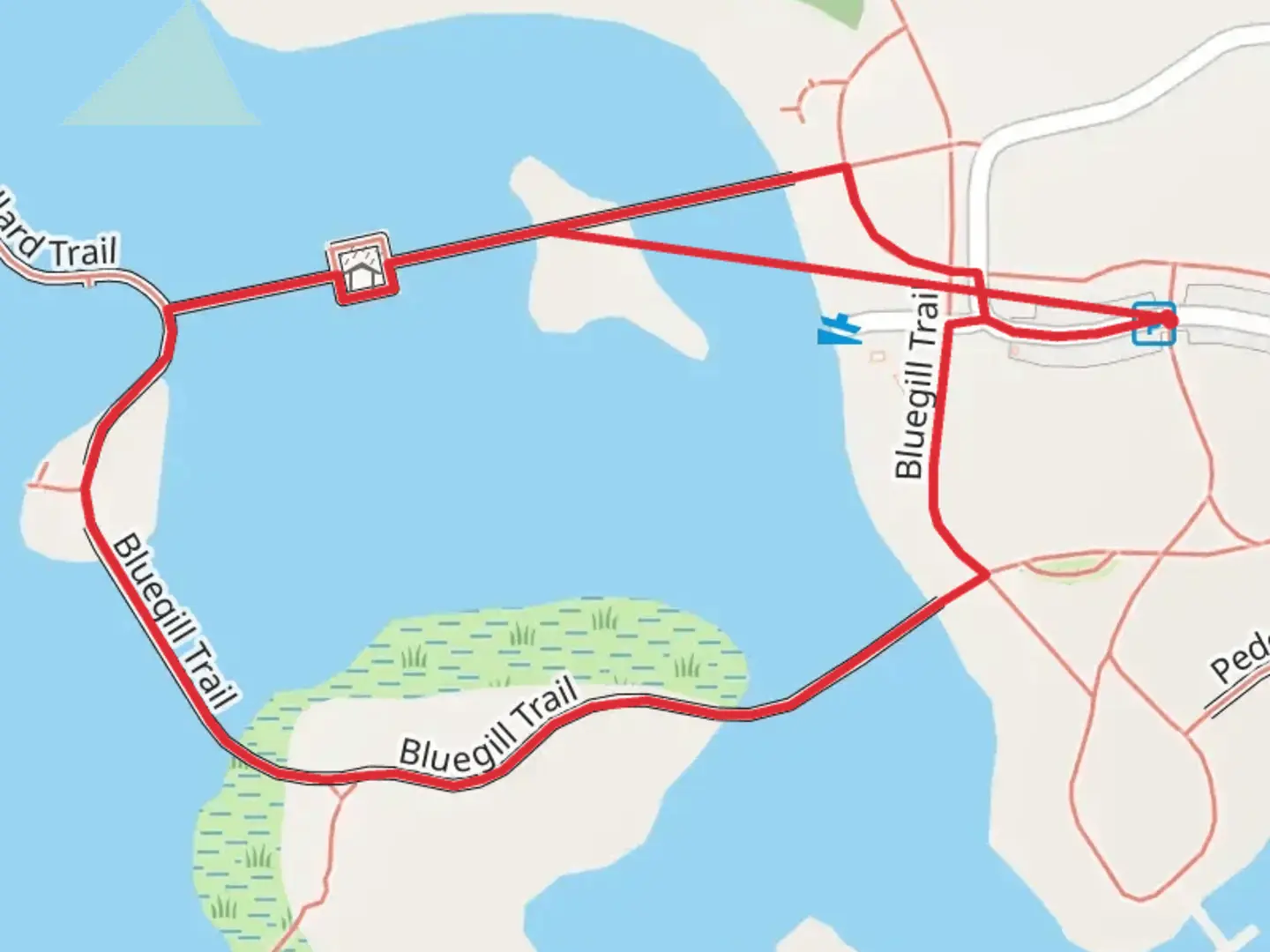 An image depicting the trail Bluegill Loop Trail and its surrounding area.