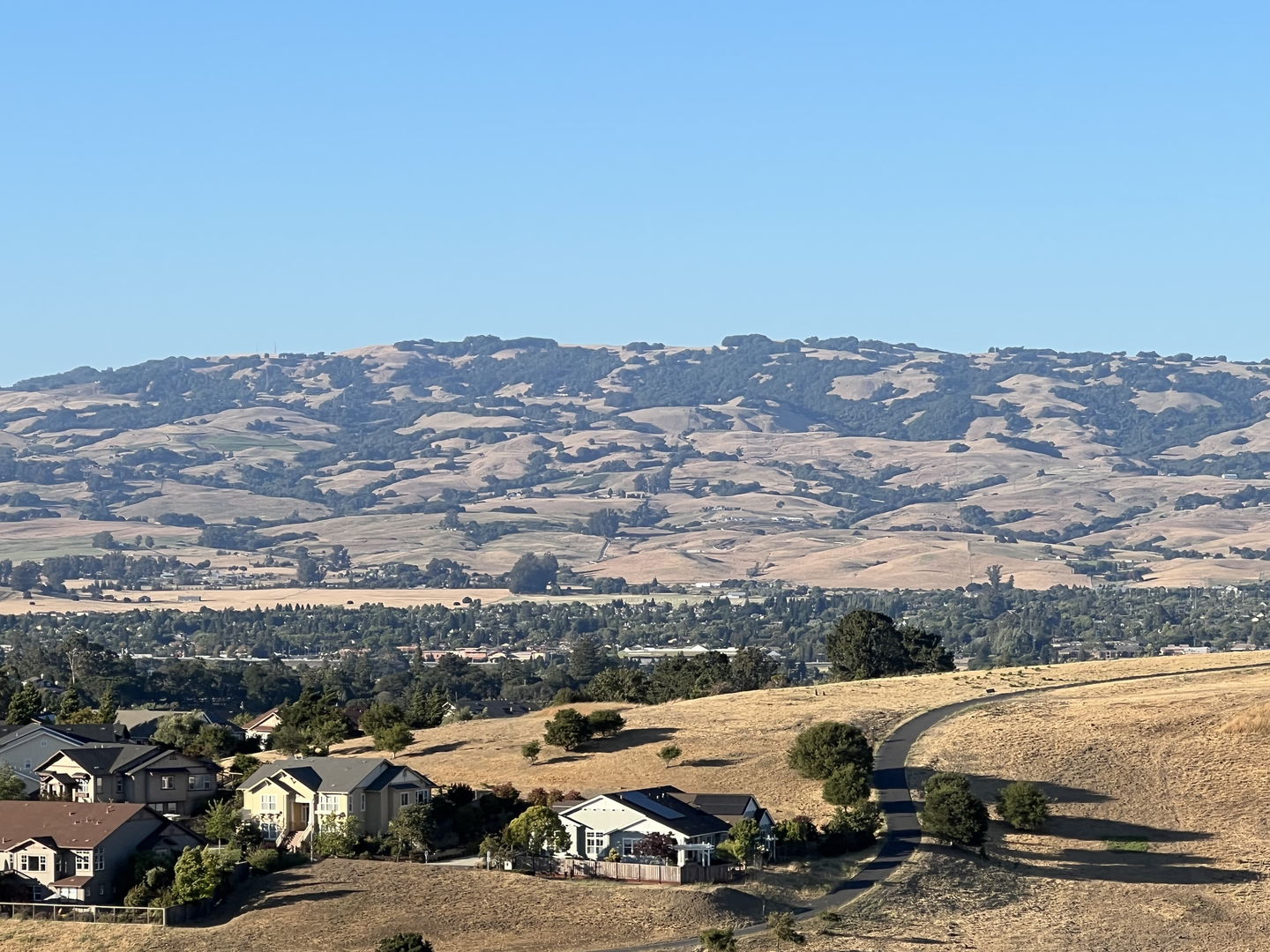 An image depicting the trail Ridge Trail from Chileno Valley Road and its surrounding area.