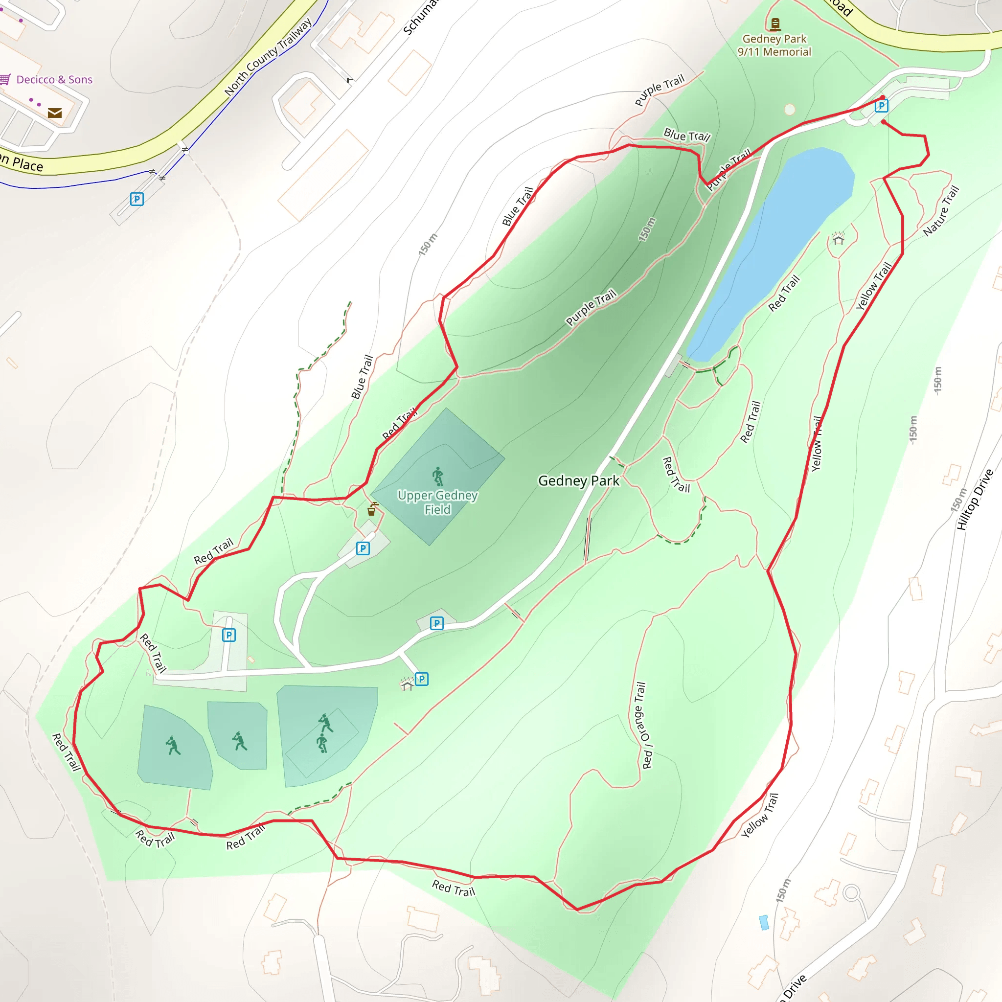 Gedney Park Loop from Millwood Road mobile static map