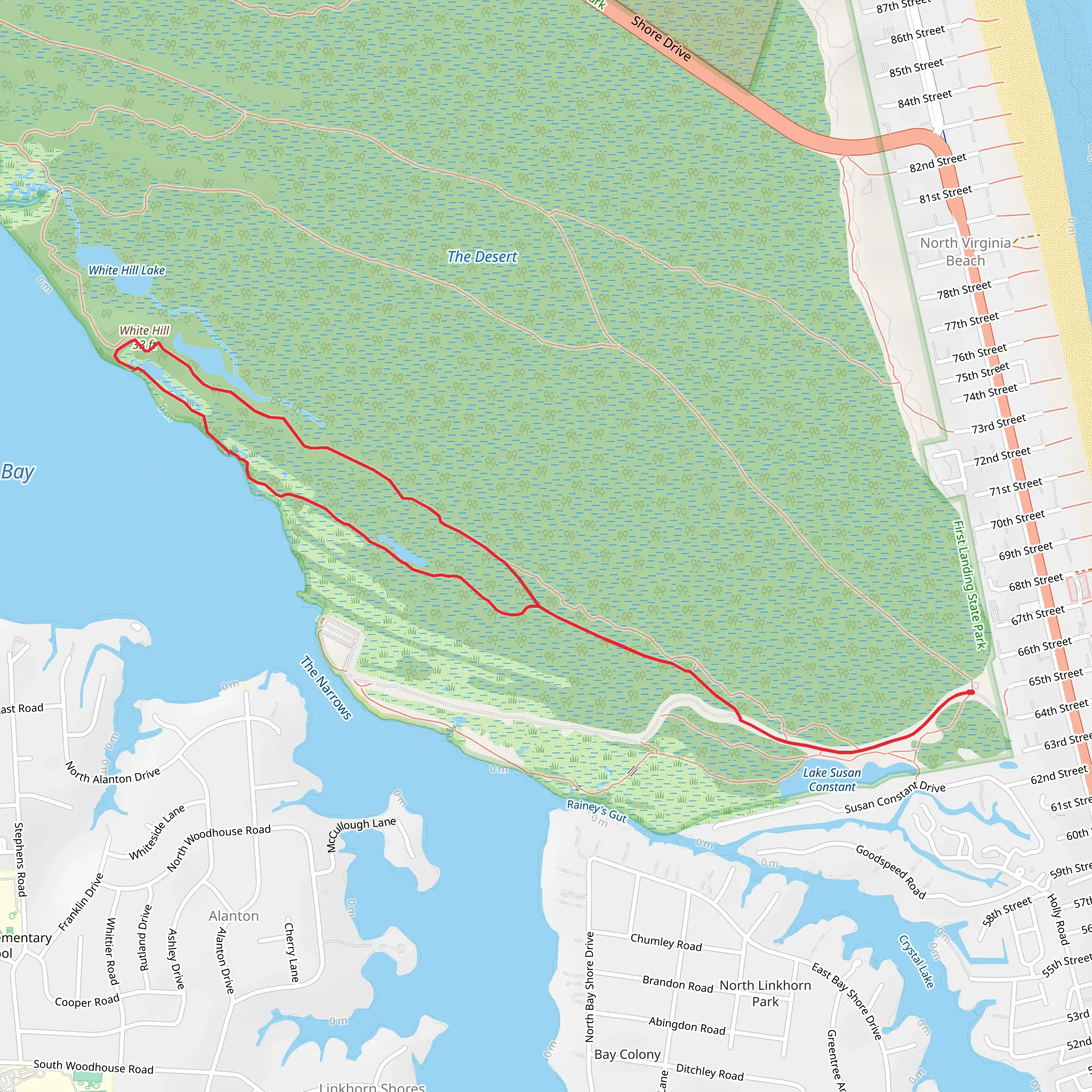 Osprey, White Hill and Long Creek Loop Trail mobile static map