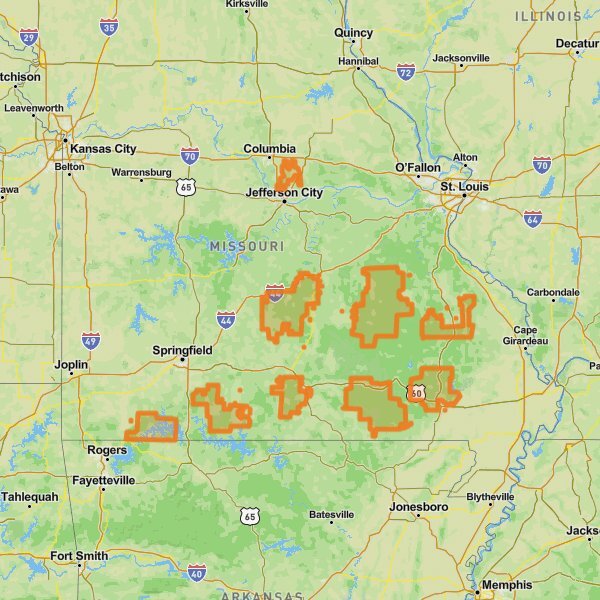 Mark Twain National Forest mobile static map