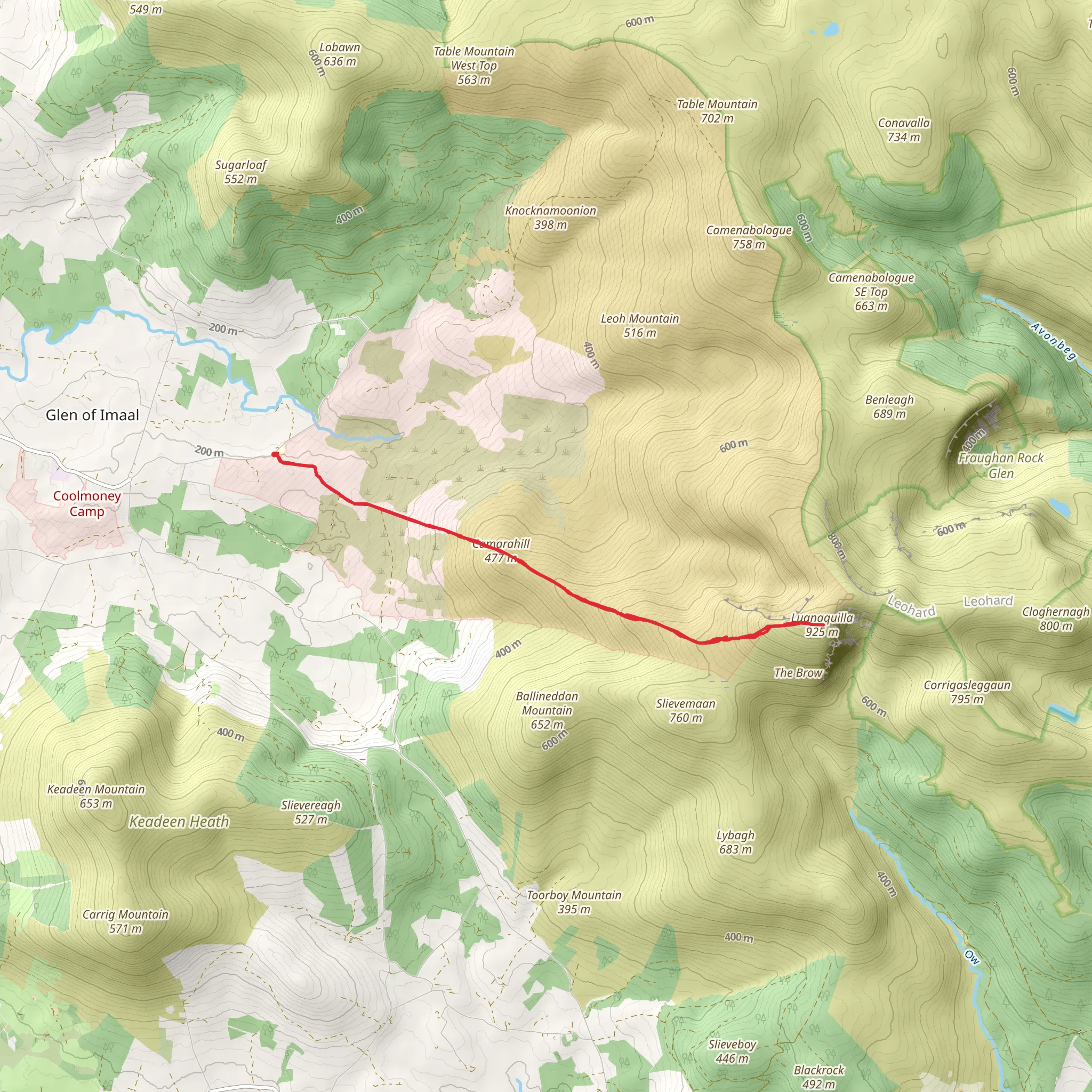 Lugnaquilla - Glen of Imaal mobile static map