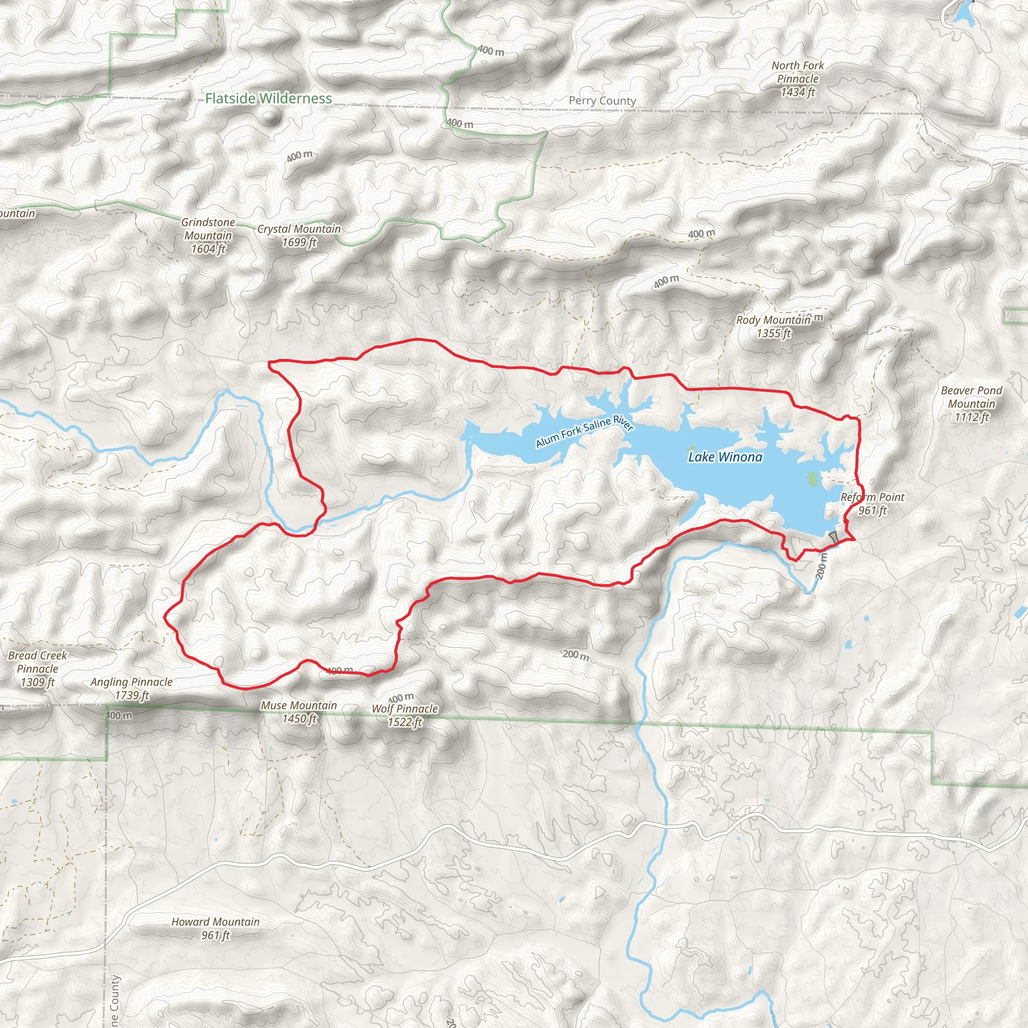 Lake Winona Loop mobile static map
