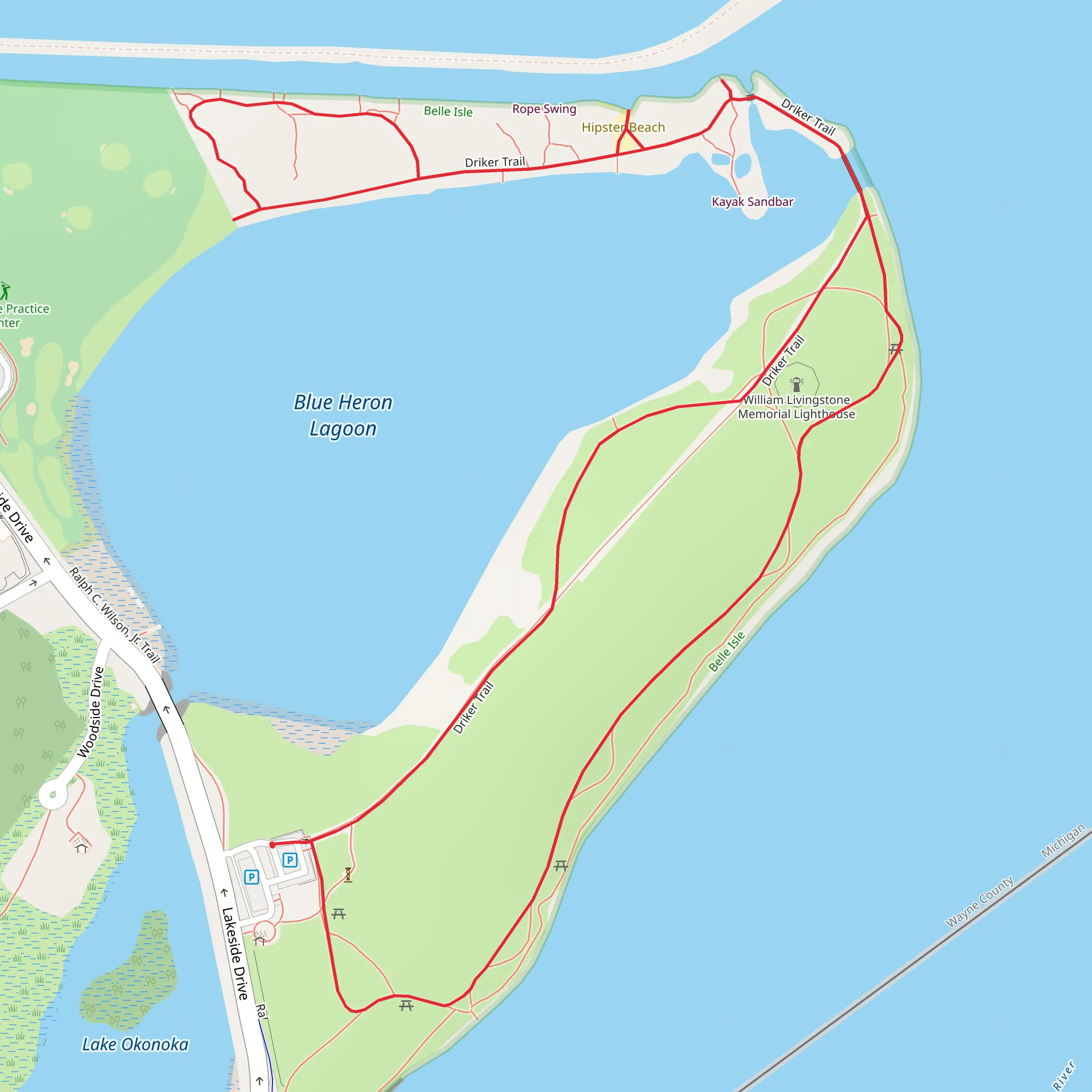 Blue Heron Lagoon - Driker Loop Trail mobile static map