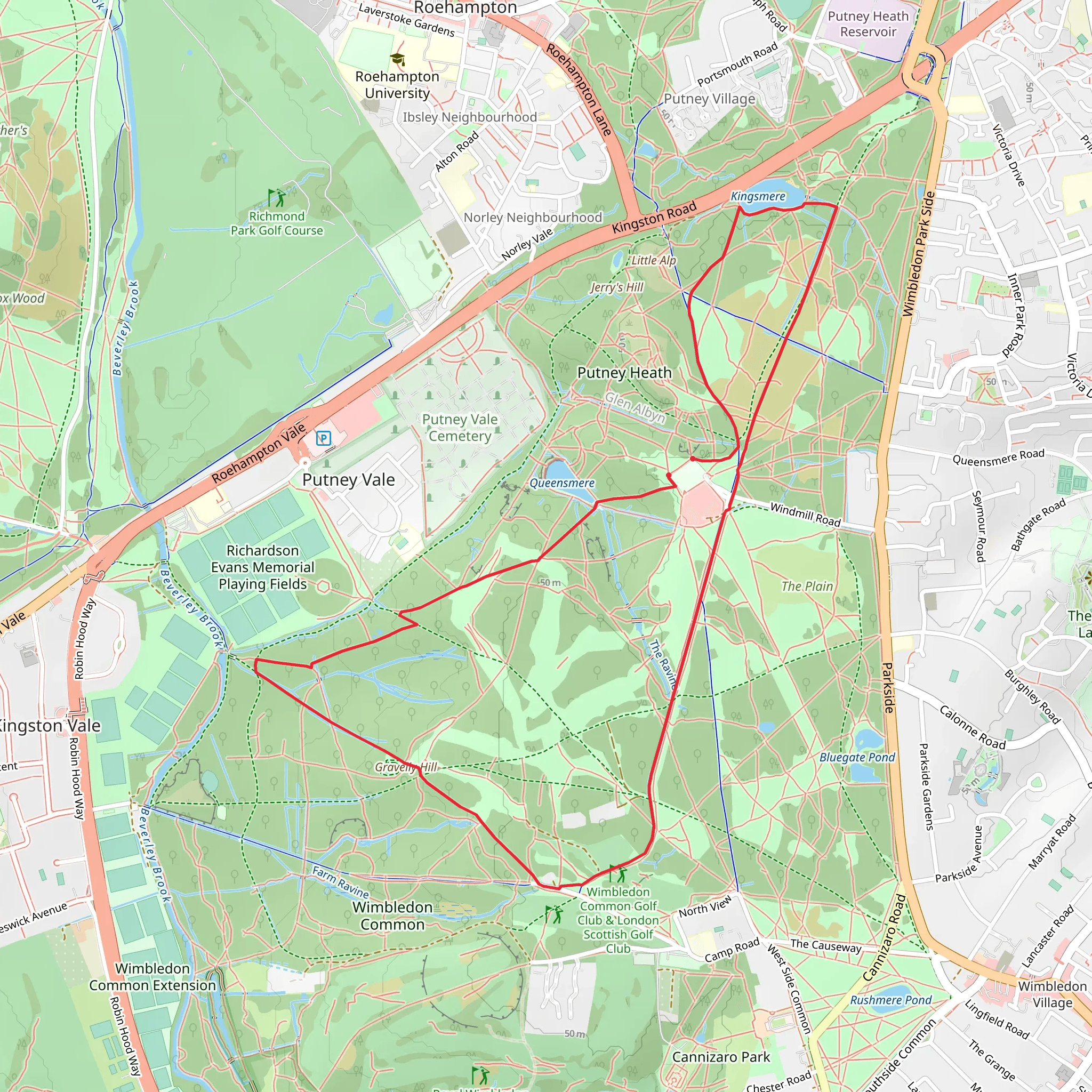 Wimbledon Common mobile static map