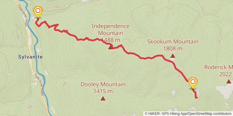 Roderick Ridge - Independence Trail stage 2 Map