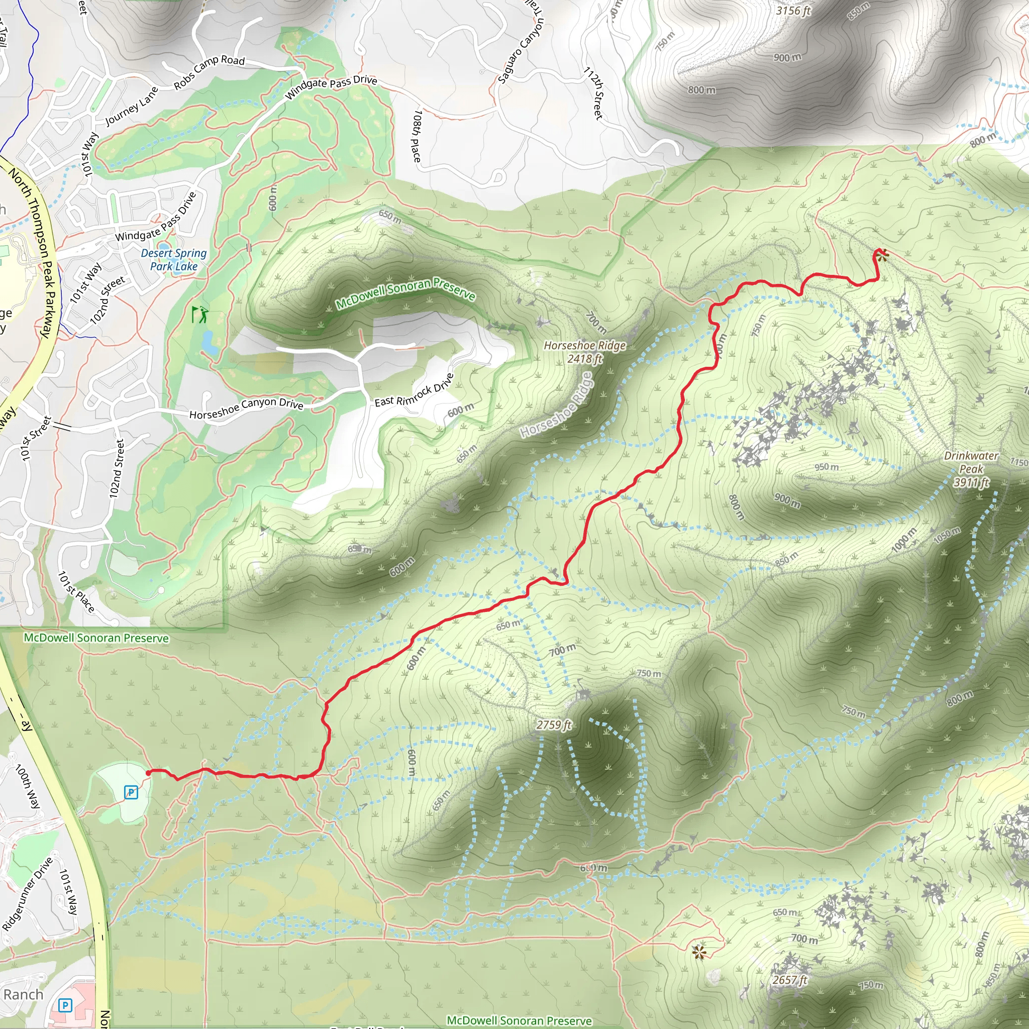 Windgate Pass Trail mobile static map