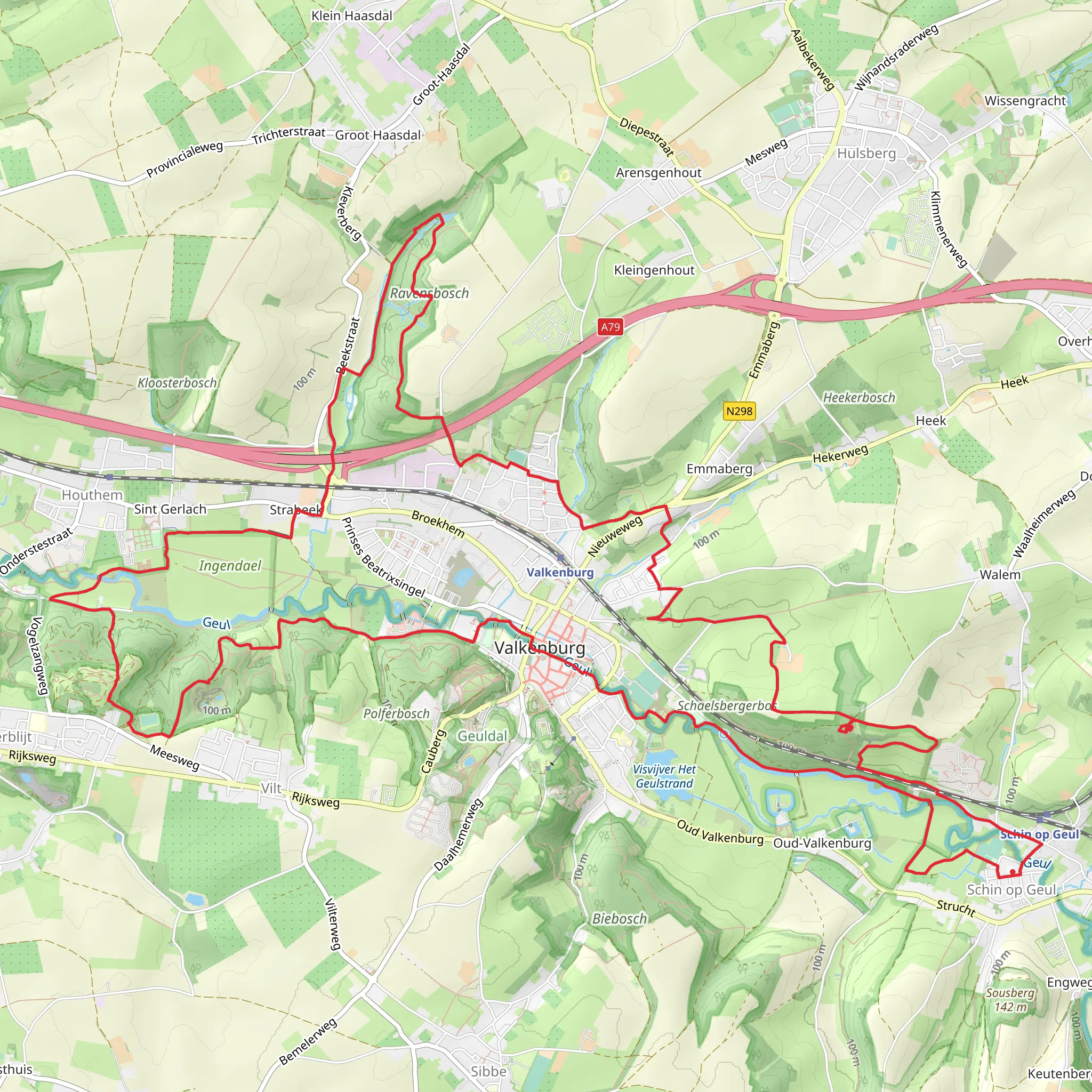 Krulsweg op de Schaelsberg and Ravensbosch via Valkenburg mobile static map