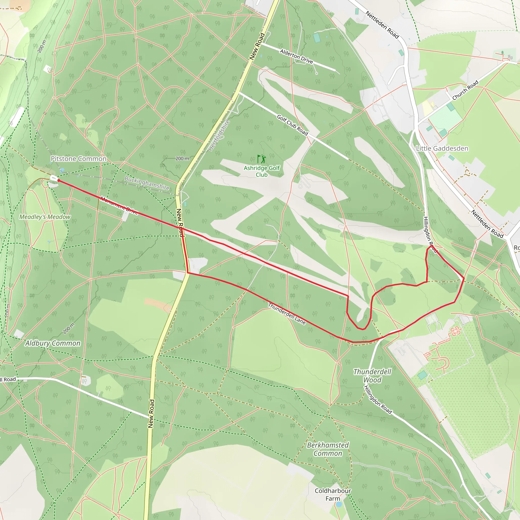 Golden Valley Ashridge Walk mobile static map