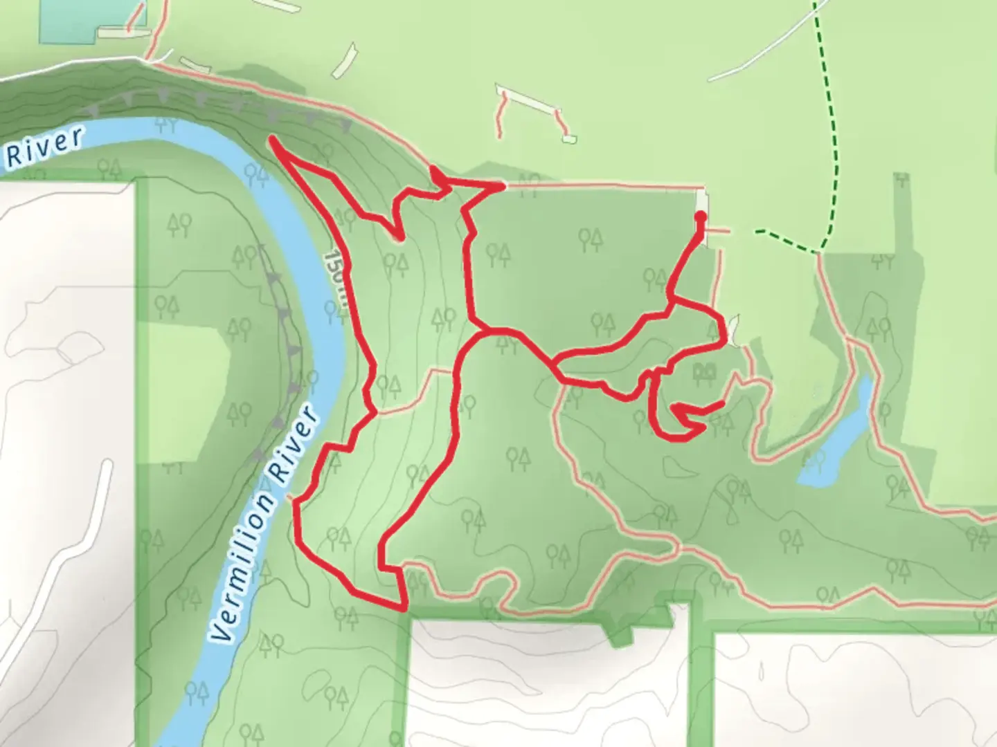 An image depicting the trail Red-River Loop Trail and its surrounding area.