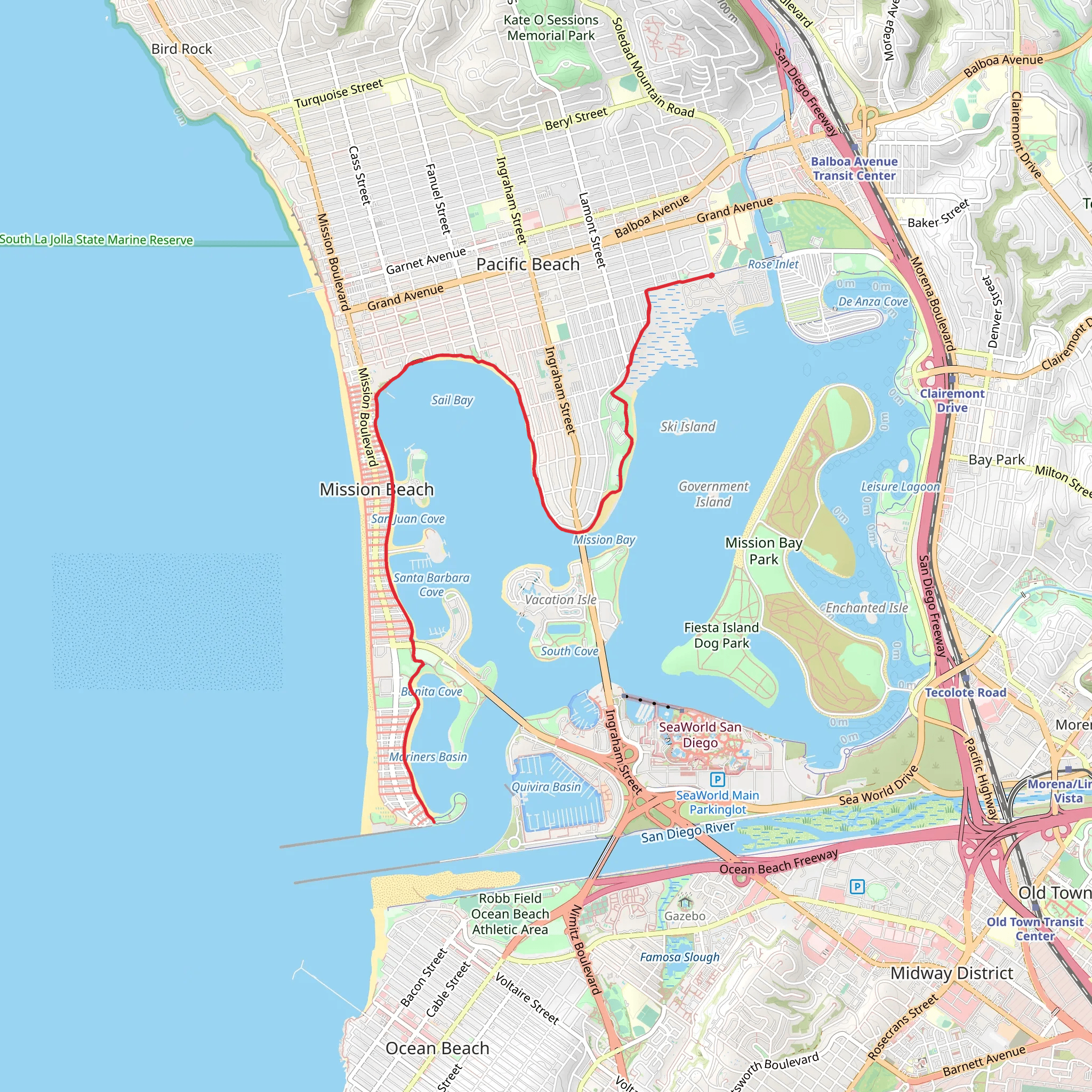 Bayside Walk mobile static map