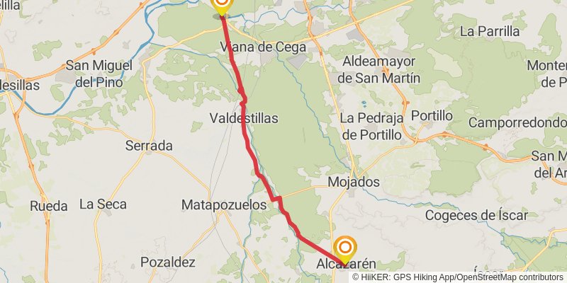 Ruta Jacobea Madrilena stage 9 Map
