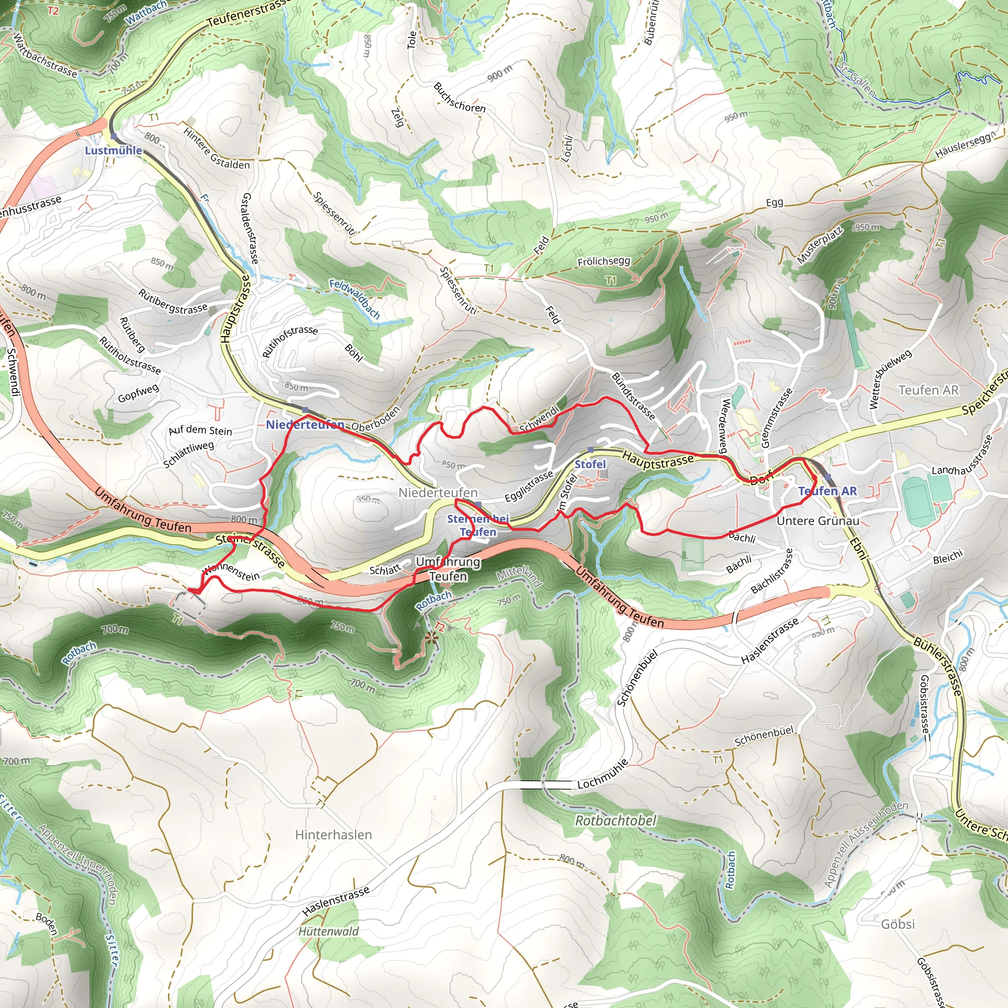 Thundering Höchfall Waterfall Loop mobile static map