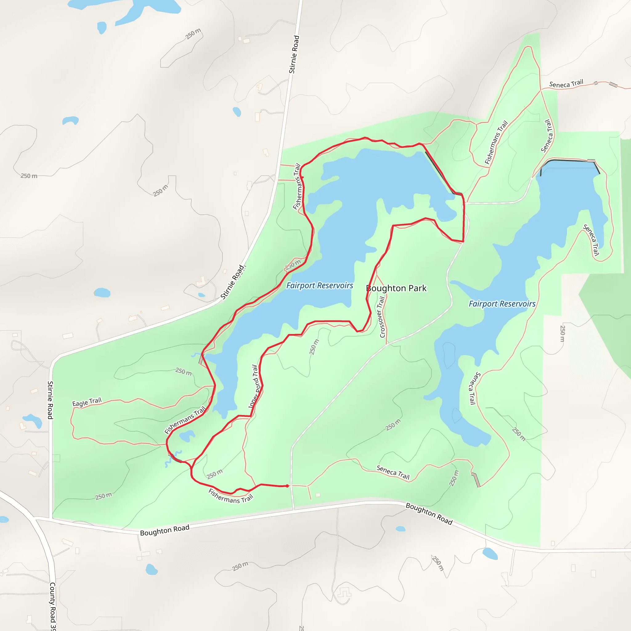 Fairport Reservoirs West Loop Trail mobile static map