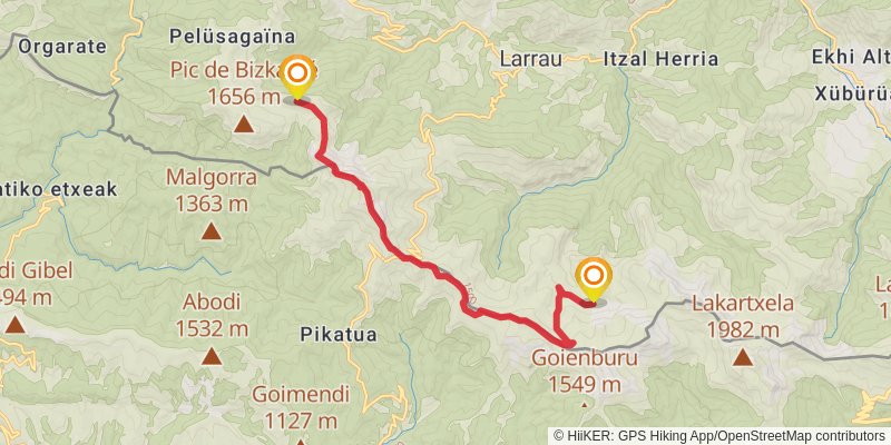 Haute Randonnée Pyrénéenne stage 9 Map