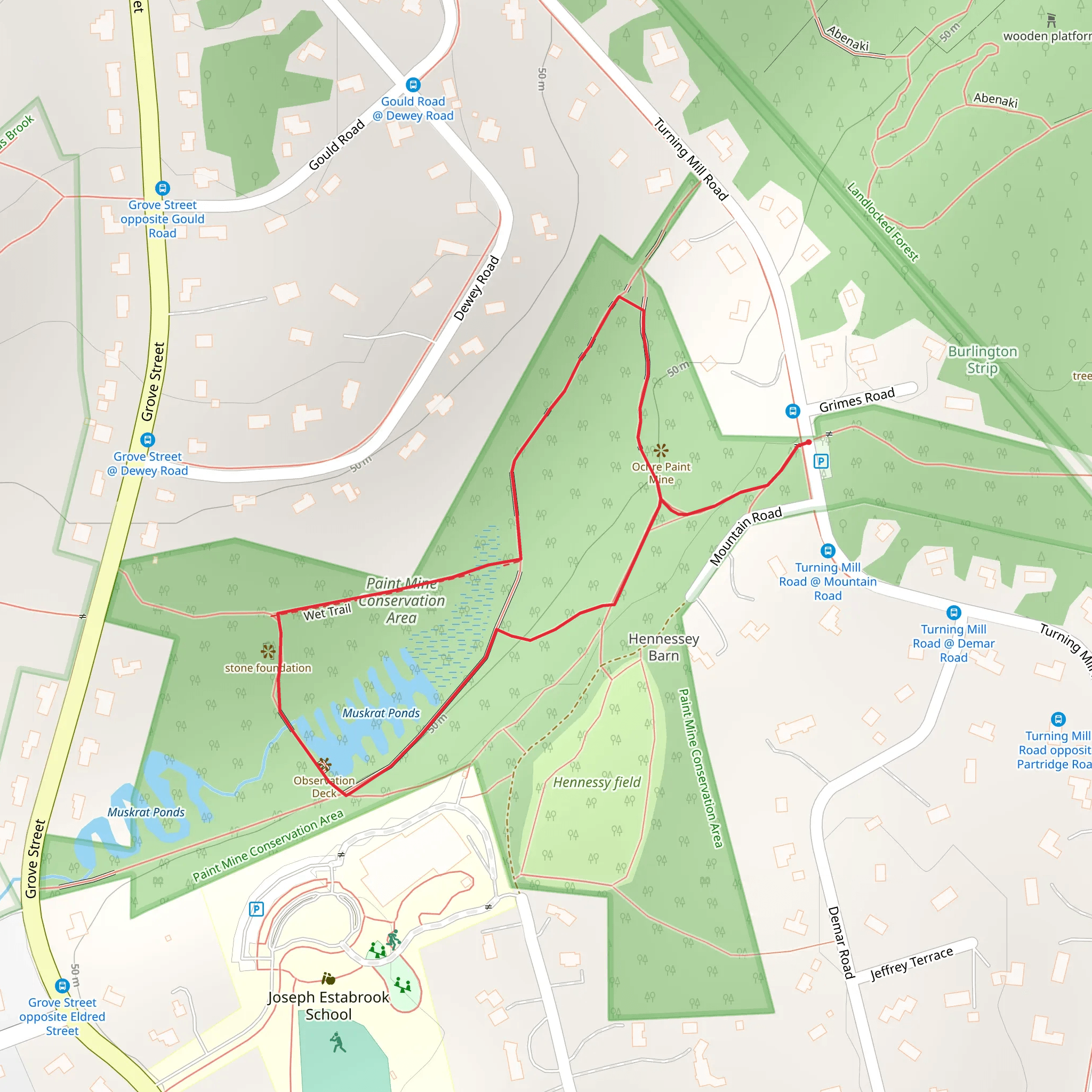 Muskrat Ponds Loop Trail mobile static map