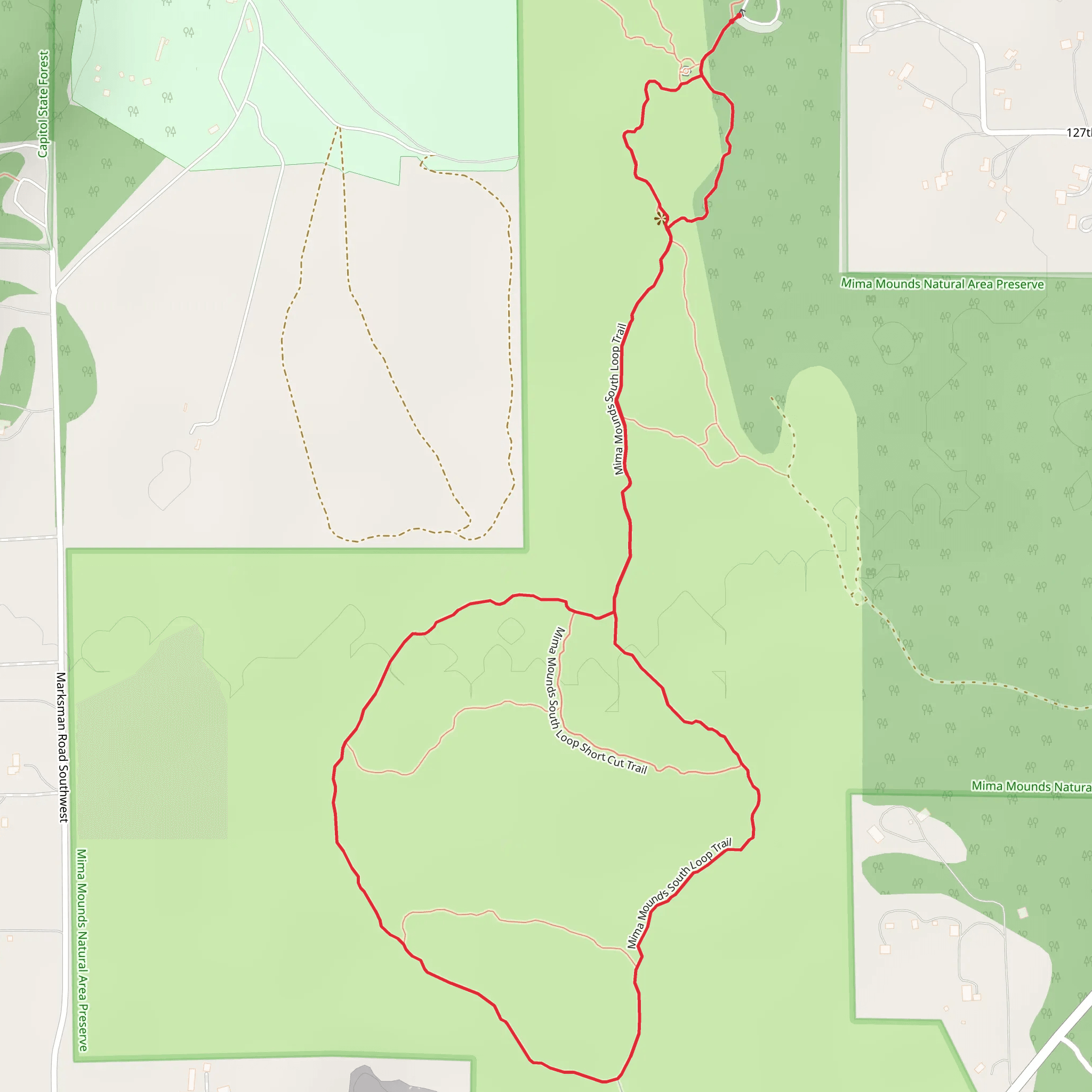 Mima Mounds Natural Area Preserve Loop mobile static map