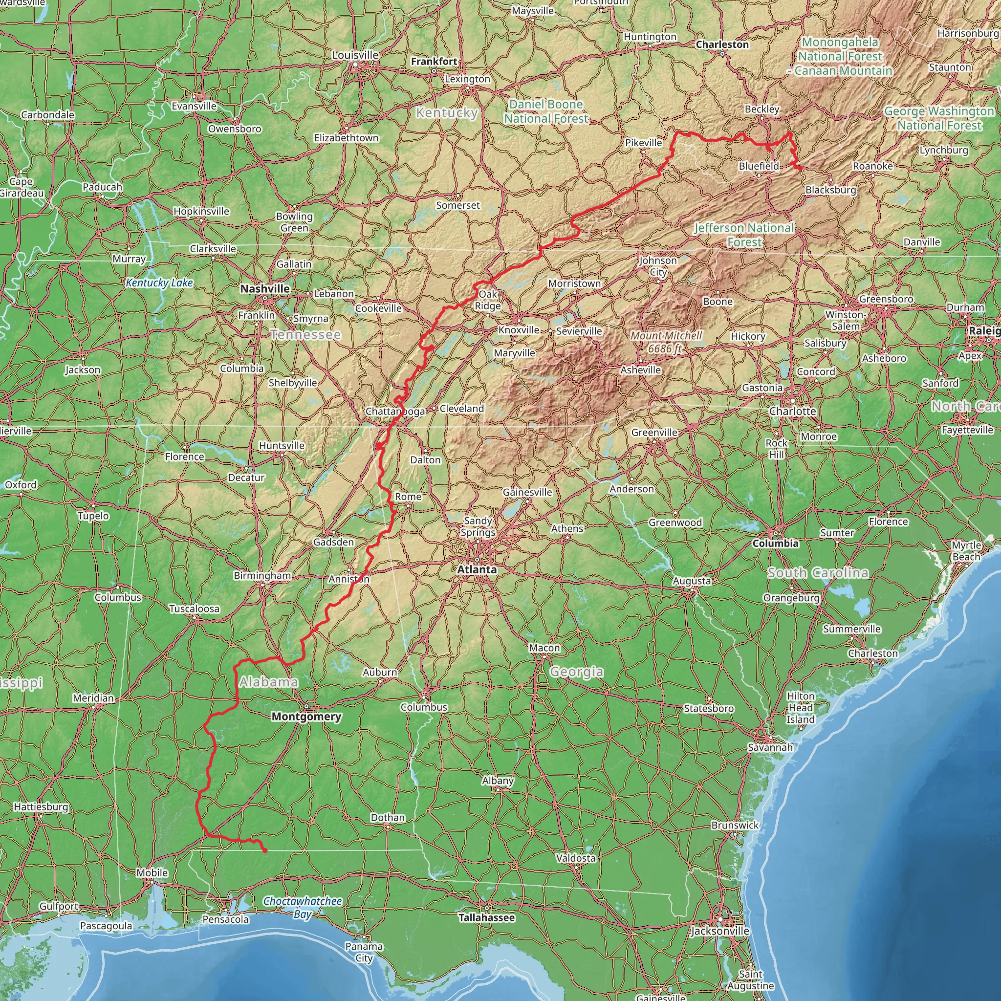 Great Eastern Trail (Incomplete) mobile static map