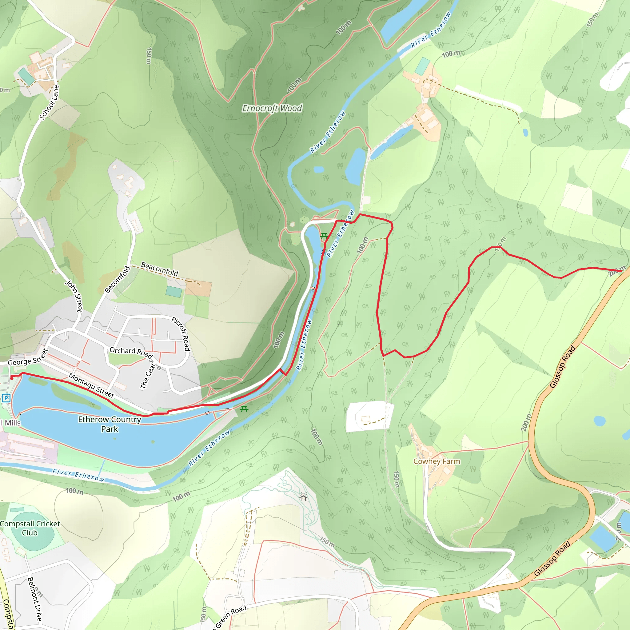 Etherow Country Park and Ernocroft Wood mobile static map